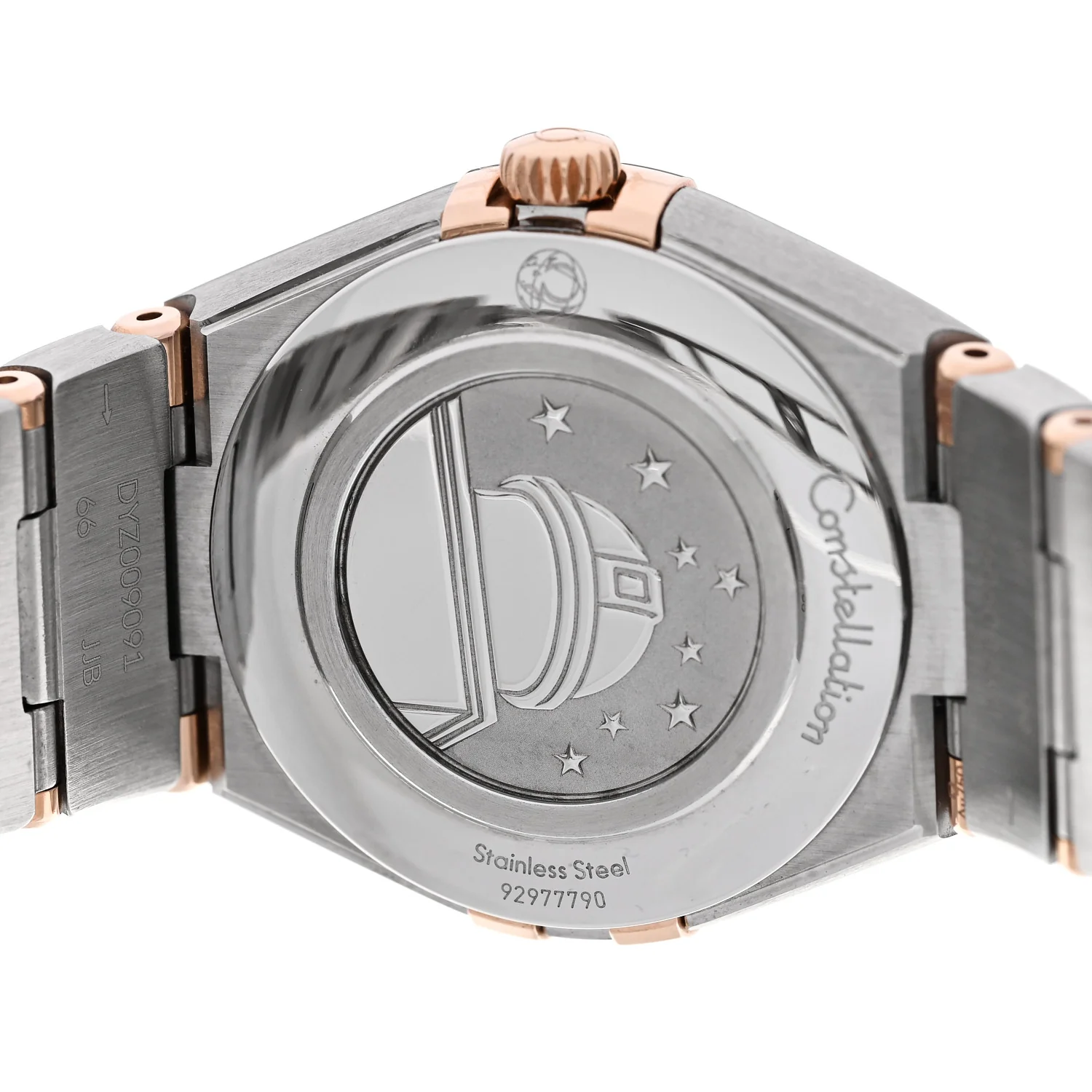Stainless Steel 18K Yellow Gold Diamond Bezel Mother of Pearl 28mm Constellation Quartz Watch 131.25.28.60.55.002 - Image 4