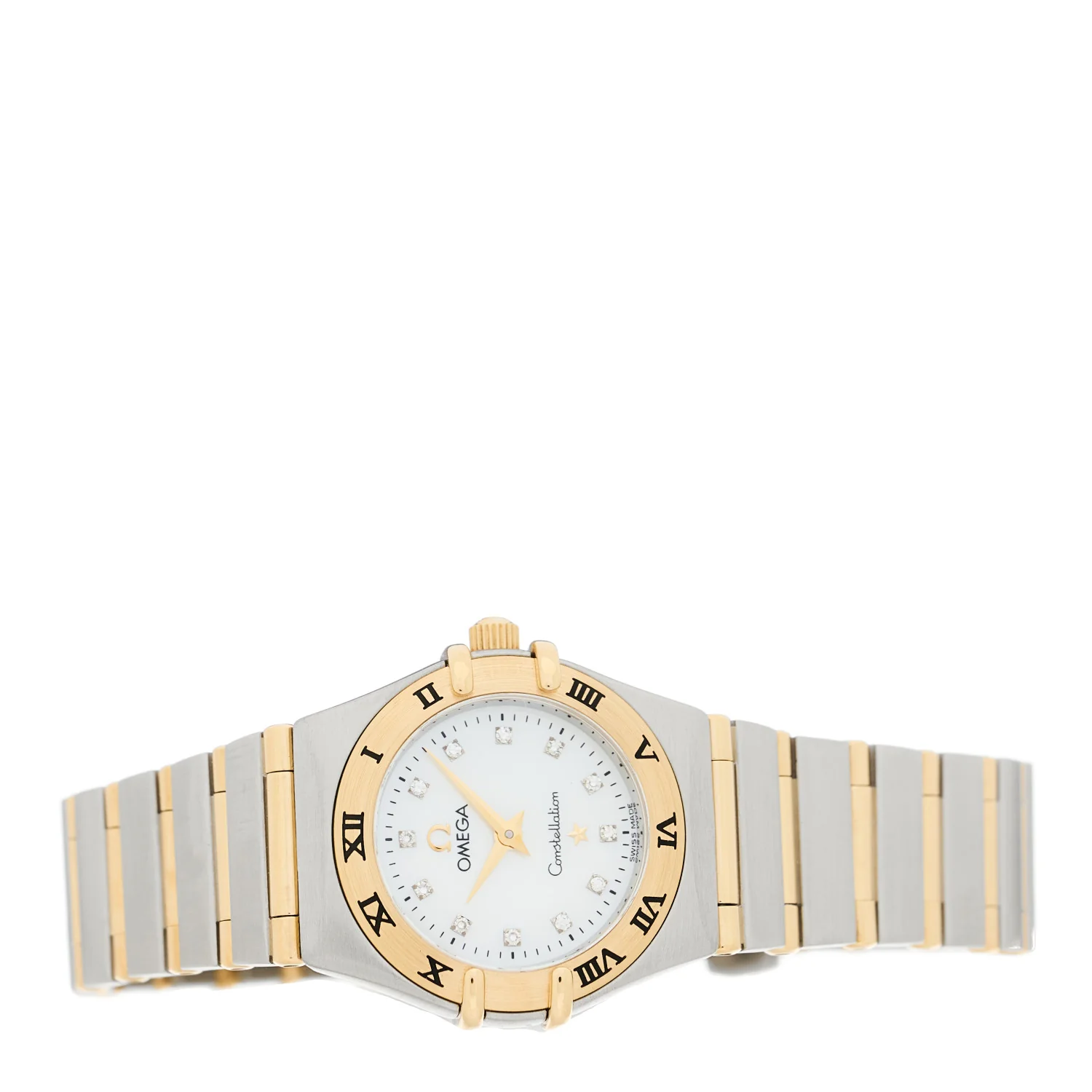 Stainless Steel 18K Yellow Gold Diamond Mother of Pearl 22mm Constellation Quartz Watch 1262.75 - Image 2