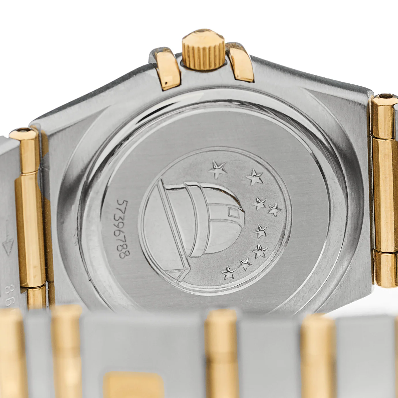 Stainless Steel 18K Yellow Gold Diamond Mother of Pearl 22mm Constellation Quartz Watch 1262.75 - Image 4