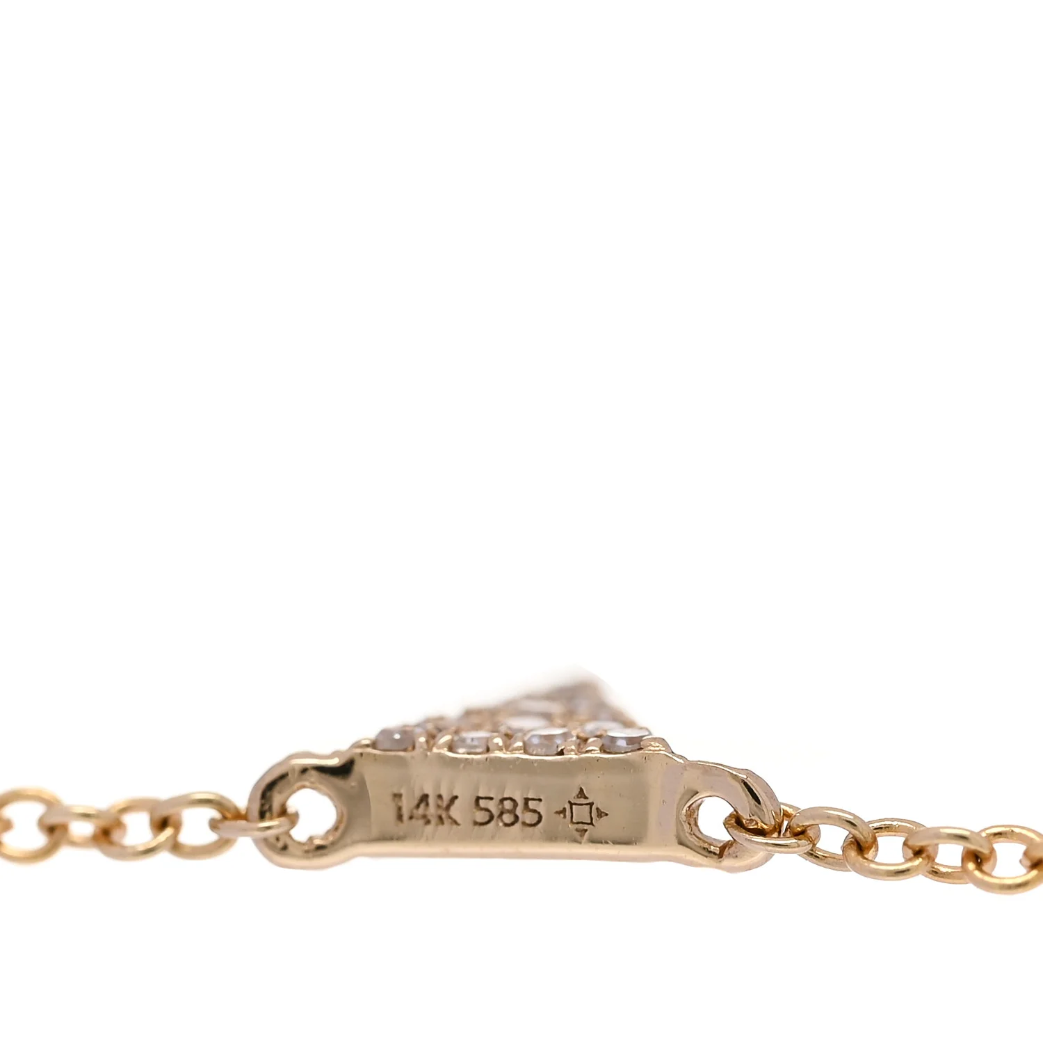14K Rose Gold Diamond .17ctw Triangle Five Station Necklace - Image 5