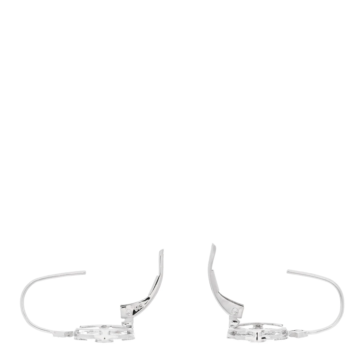 14K White Gold Diamond .30ctw Art Deco Drop Earrings - Image 3