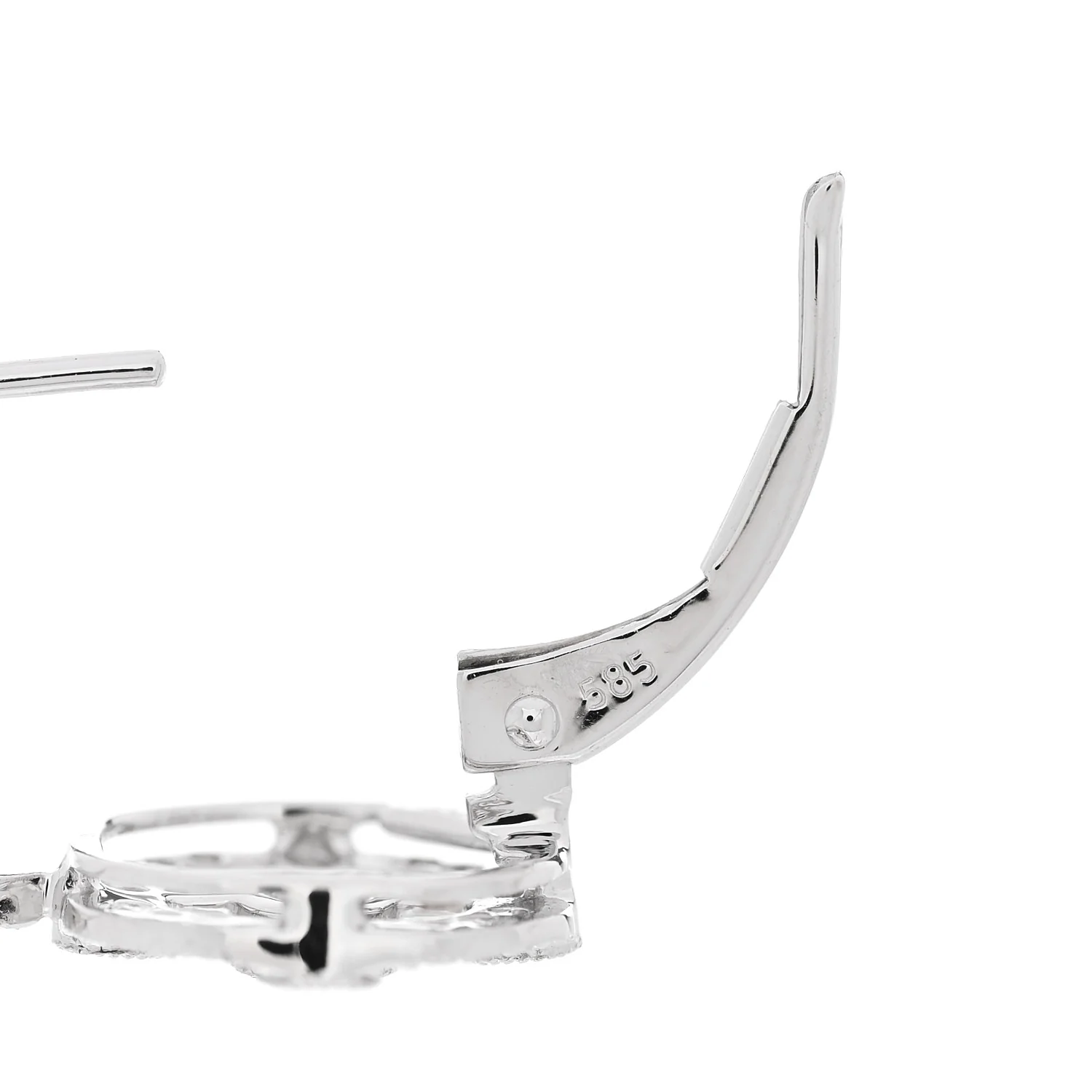 14K White Gold Diamond .30ctw Art Deco Drop Earrings - Image 4