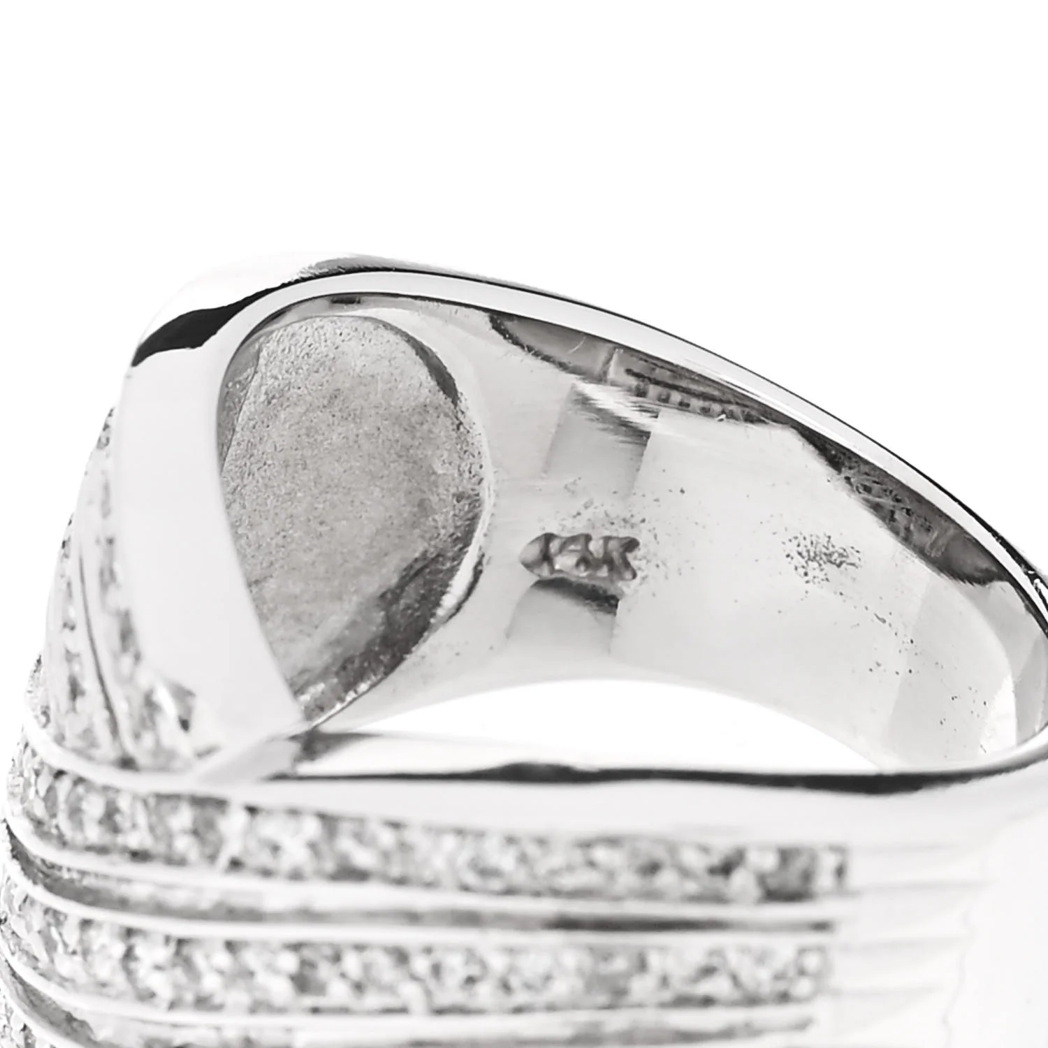14K White Gold Diamond .69ctw Crossover Tapered Band Ring 55 7.25 - Image 4