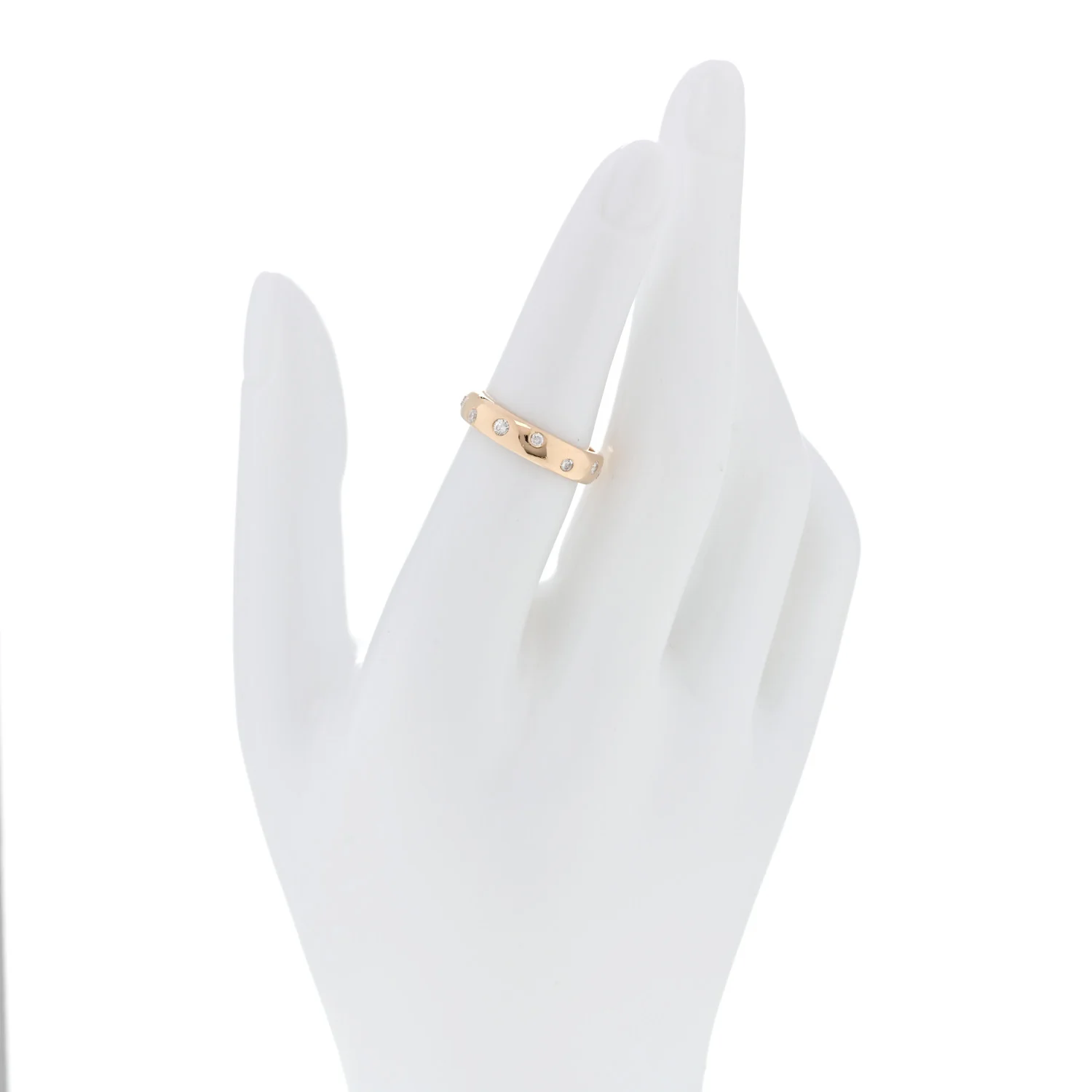 14K Yellow Gold Diamond .30ctw Flush Set 4mm Band Ring 51 5.75 - Image 2