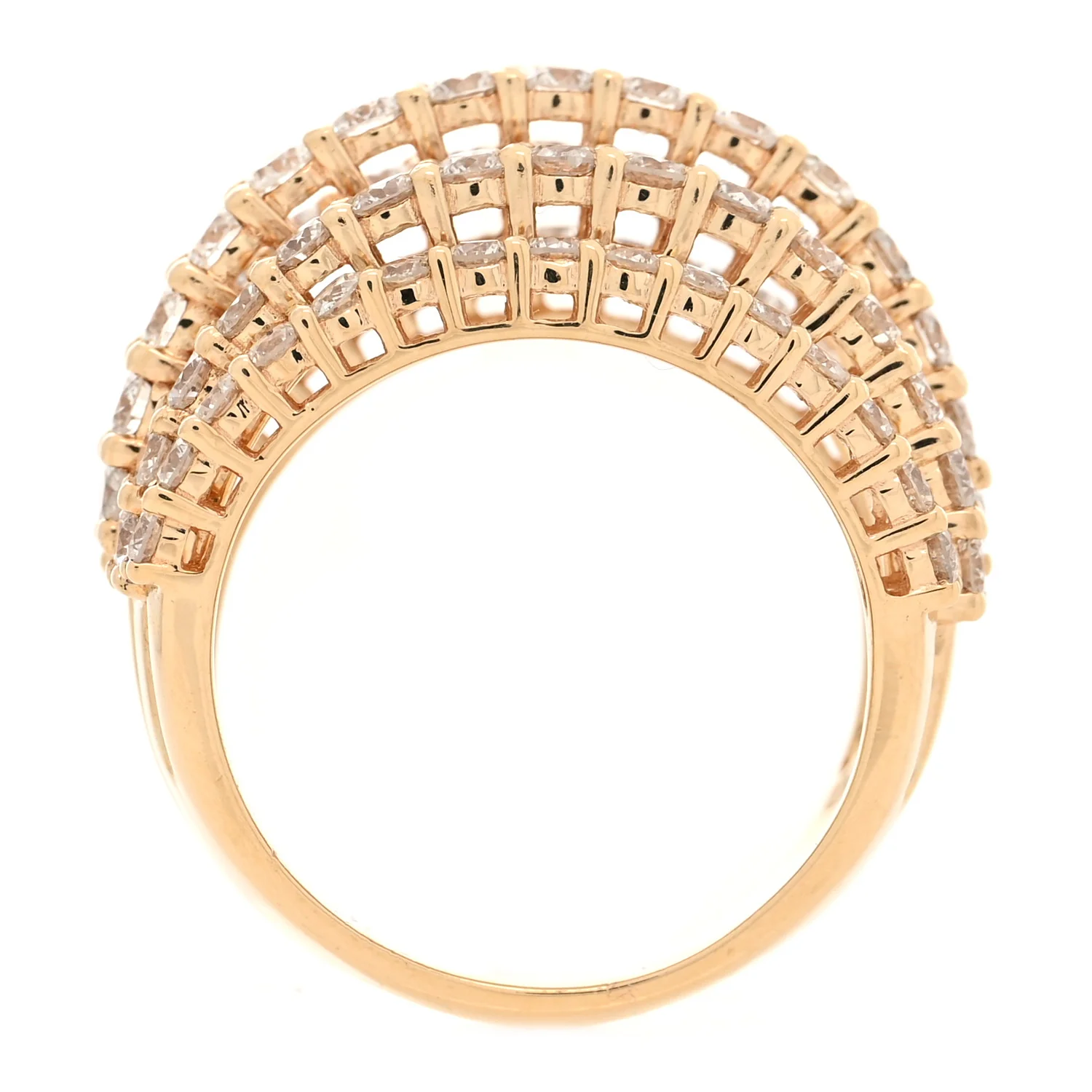 14K Yellow Gold Diamond 3.15ctw Cluster Band Ring 53 6.25 - Image 5
