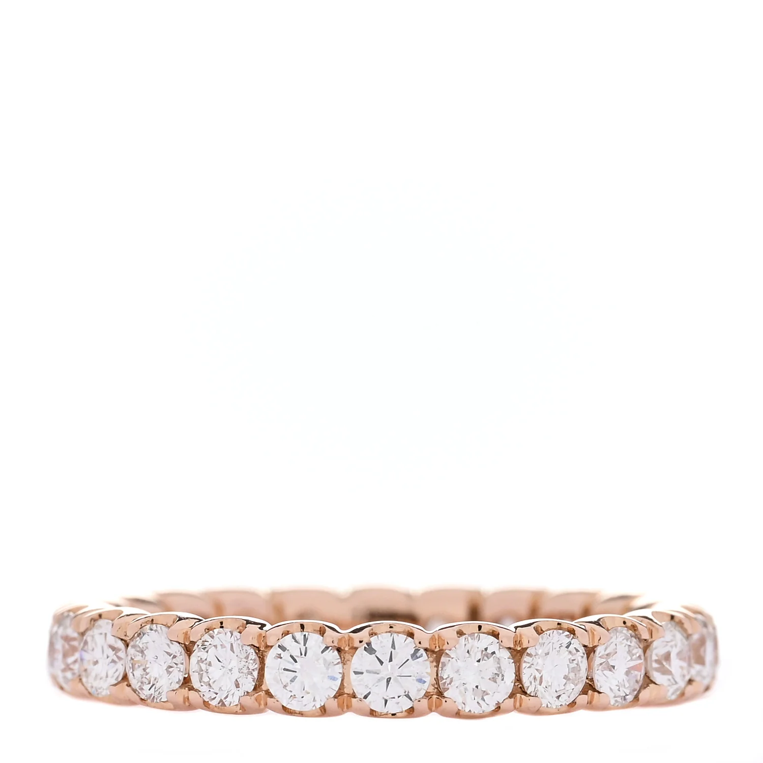 18K Rose Gold Diamond 1.08ct Full Eternity Band Ring 53 6.25