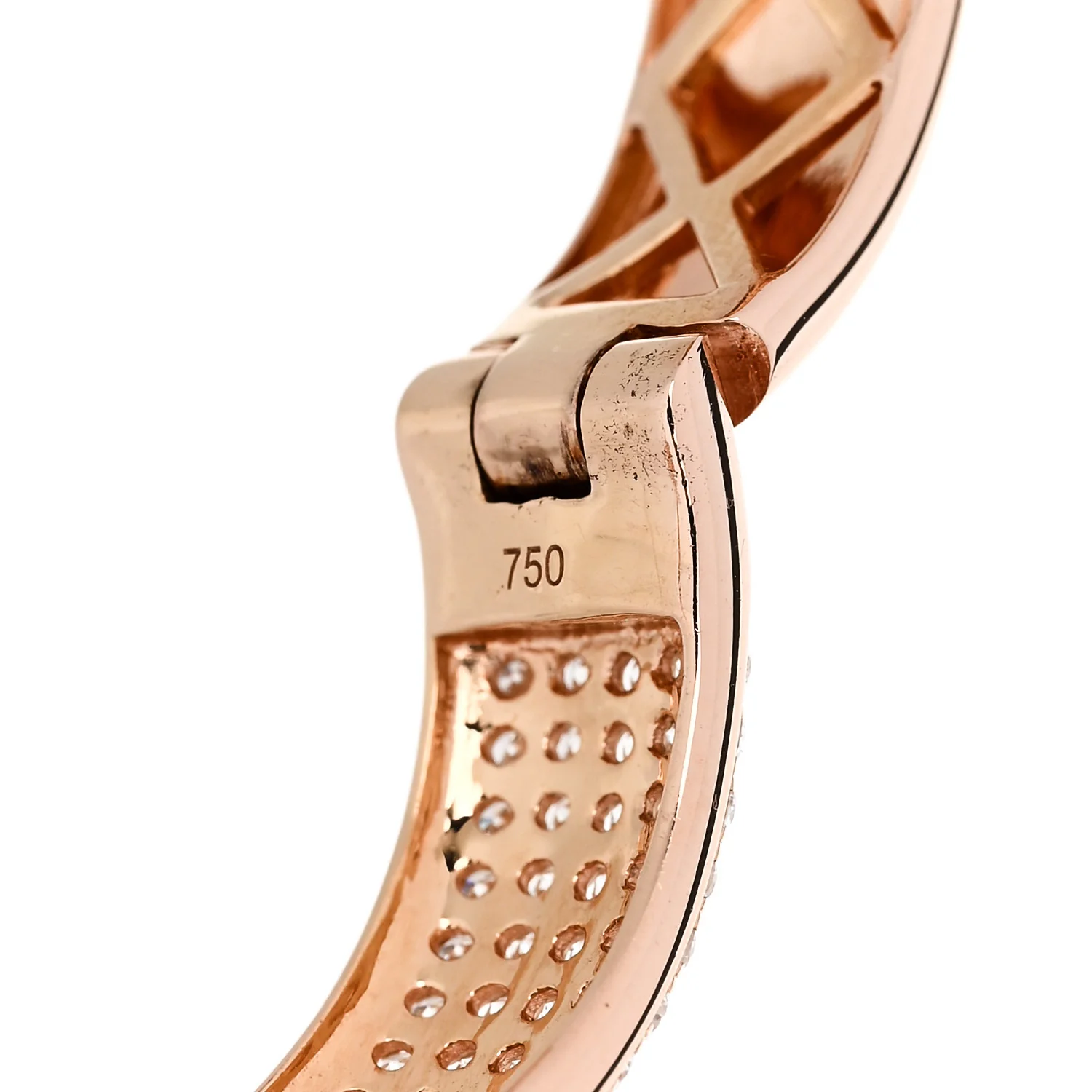18K Rose Gold Diamond 2.25ctw Pave Hoop Earrings - Image 5