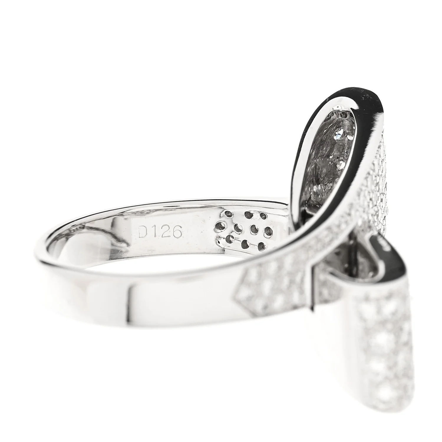 18K White Gold Diamond 1.26ctw Bow Ring 53 6.25 - Image 10