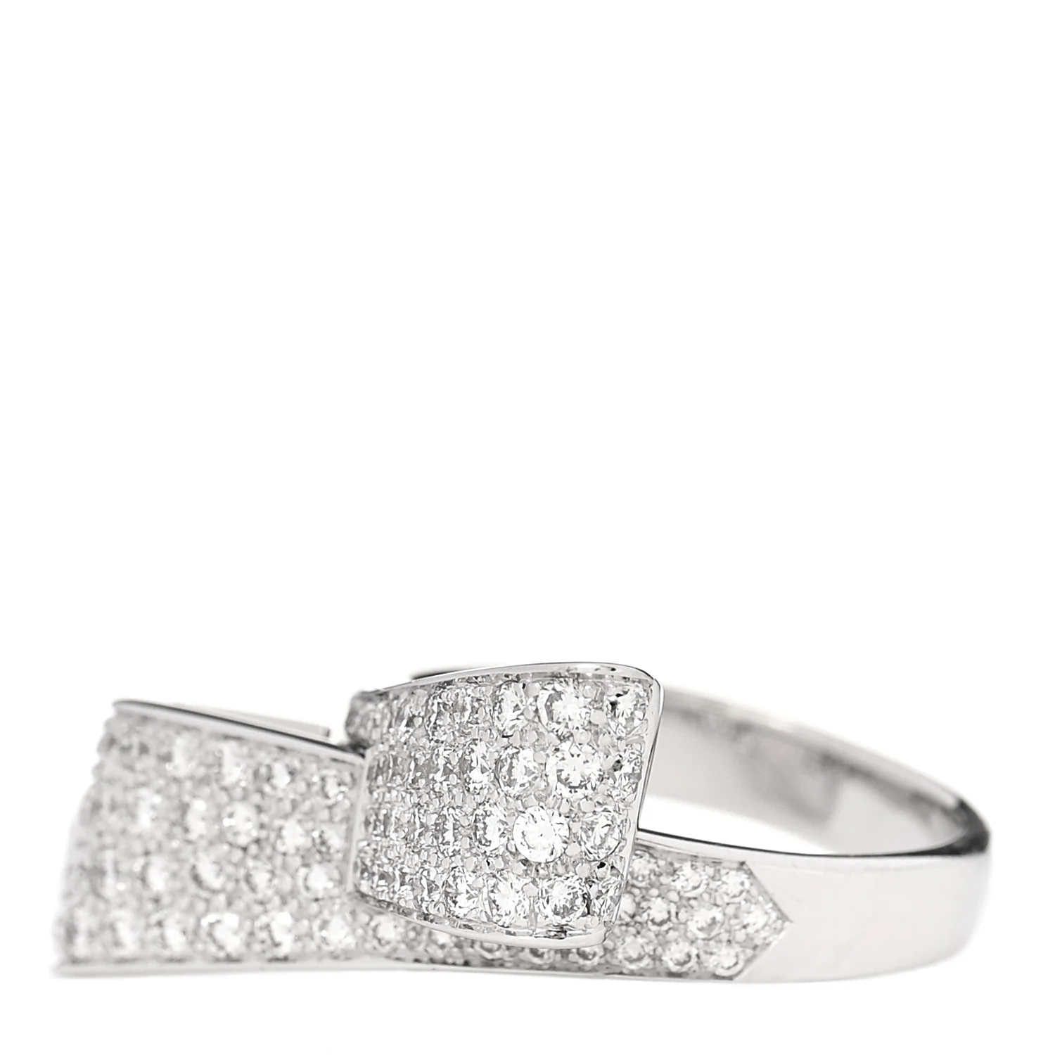 18K White Gold Diamond 1.26ctw Bow Ring 53 6.25 - Image 3