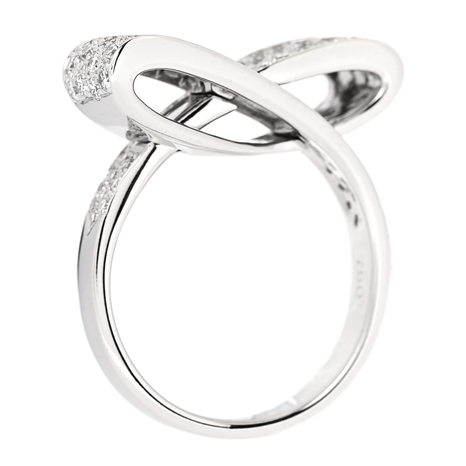 18K White Gold Diamond 1.26ctw Bow Ring 53 6.25 - Image 6