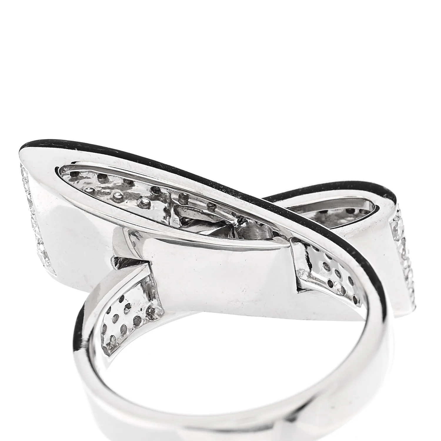 18K White Gold Diamond 1.26ctw Bow Ring 53 6.25 - Image 8