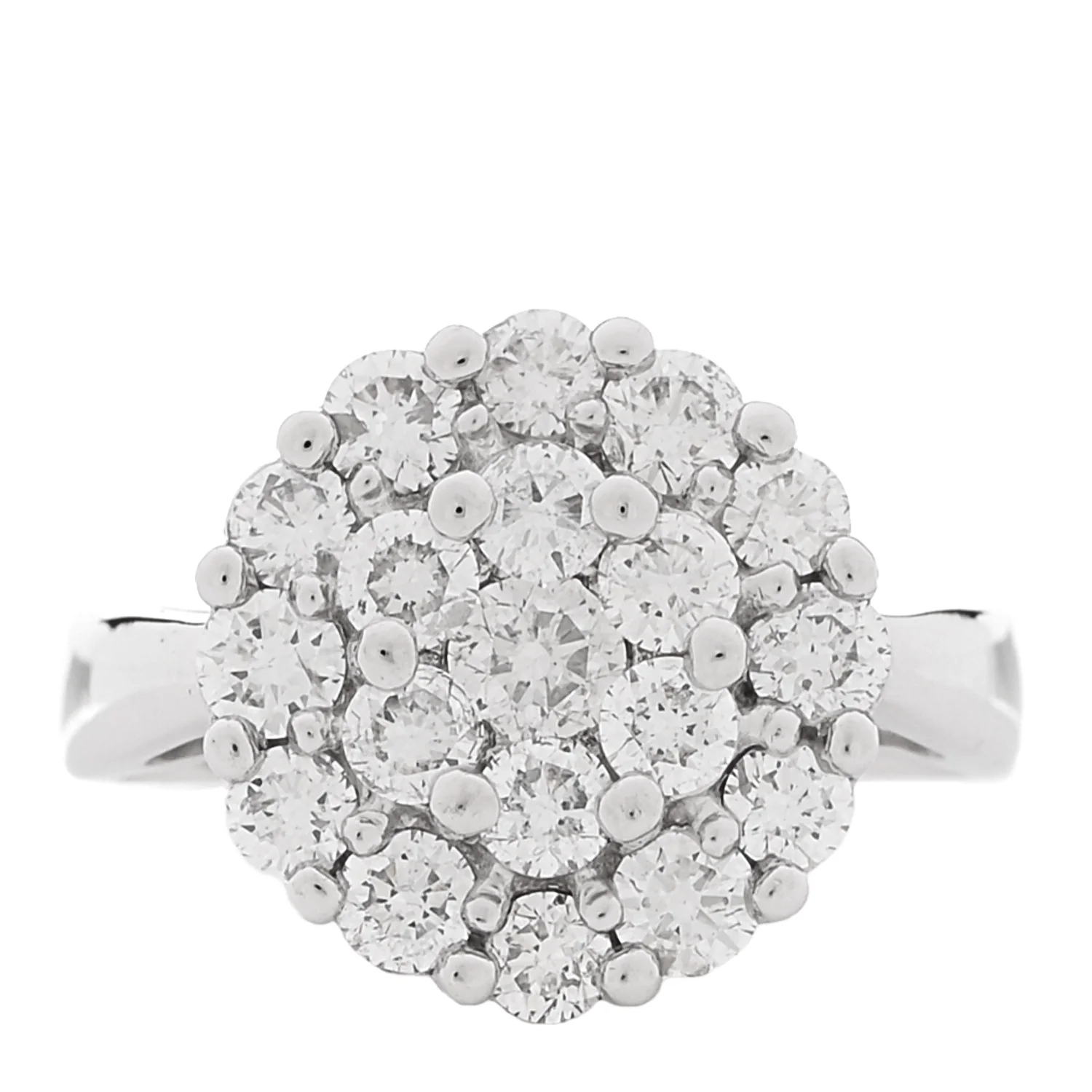 18K White Gold Diamond 2.00ctw Ring 58 8.25