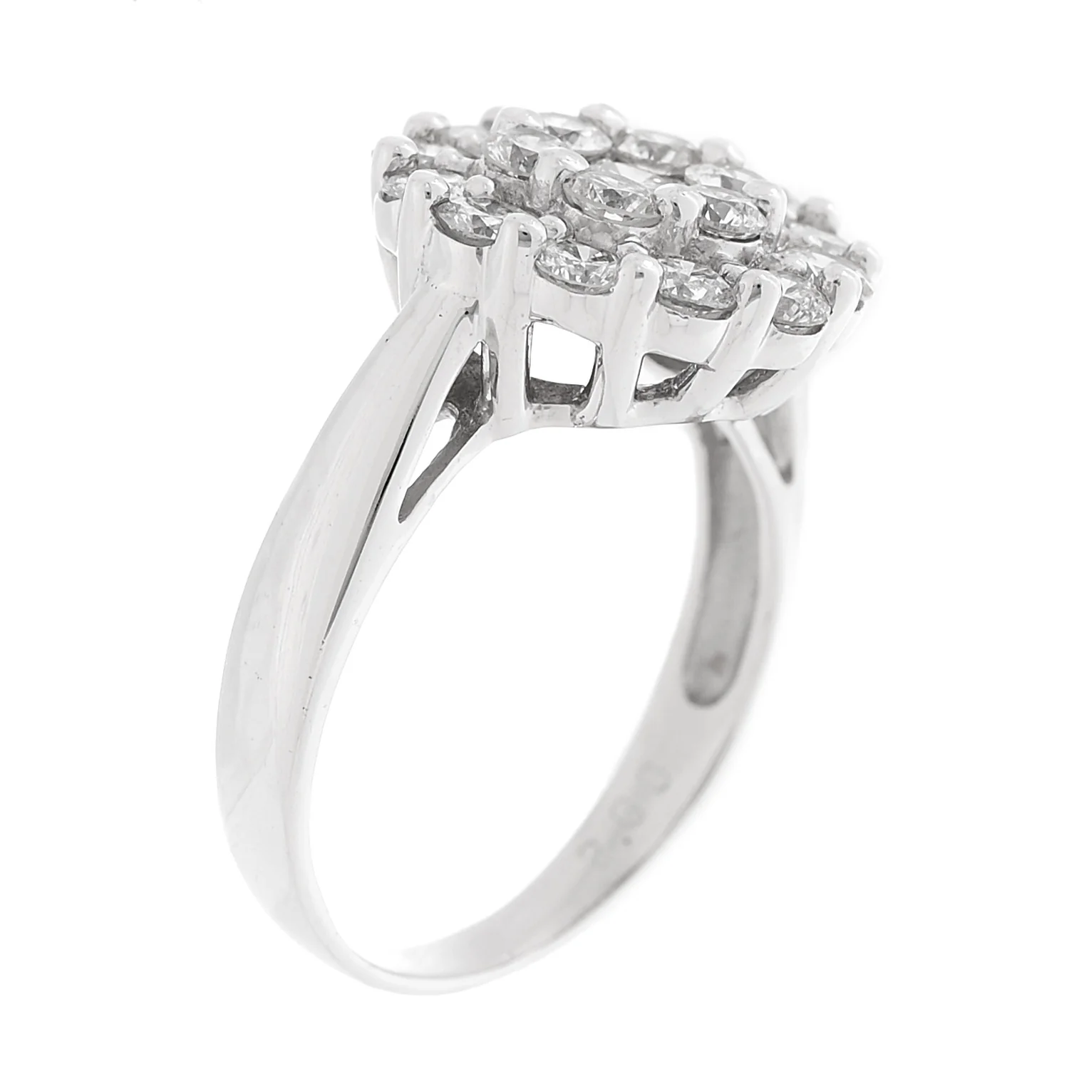 18K White Gold Diamond 2.00ctw Ring 58 8.25 - Image 6