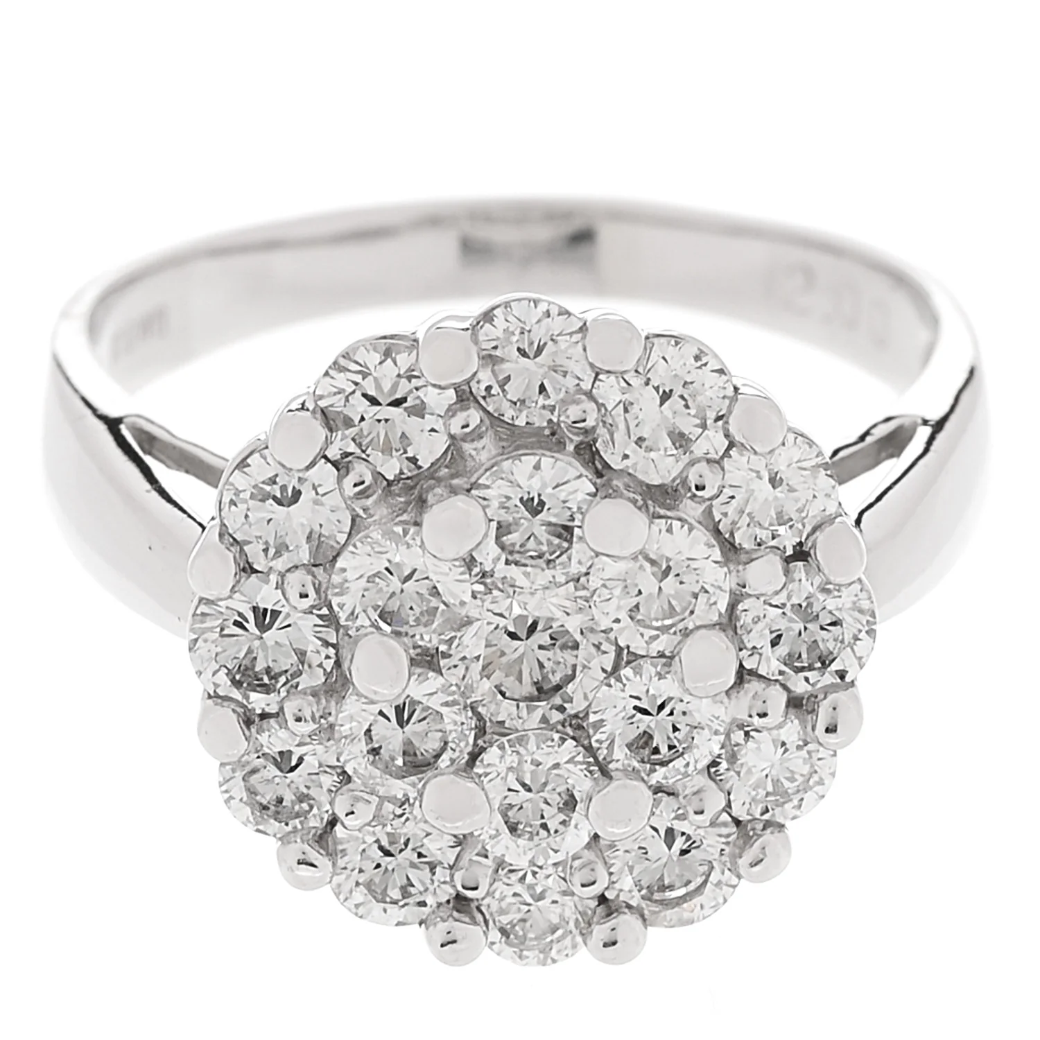 18K White Gold Diamond 2.00ctw Ring 58 8.25 - Image 7