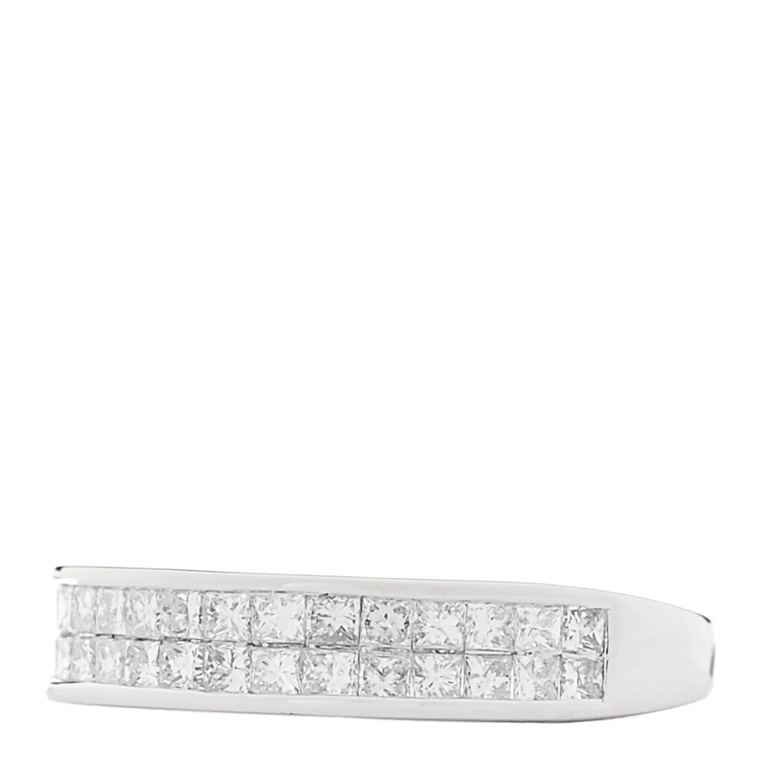 18K White Gold Diamond .80ctw Princess Cut Half Eternity Band Ring 52 6 - Image 3