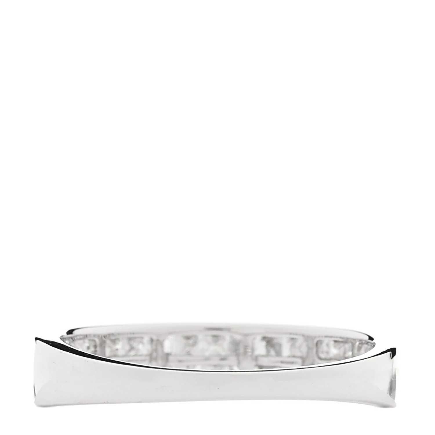 18K White Gold Diamond .80ctw Princess Cut Half Eternity Band Ring 52 6 - Image 4