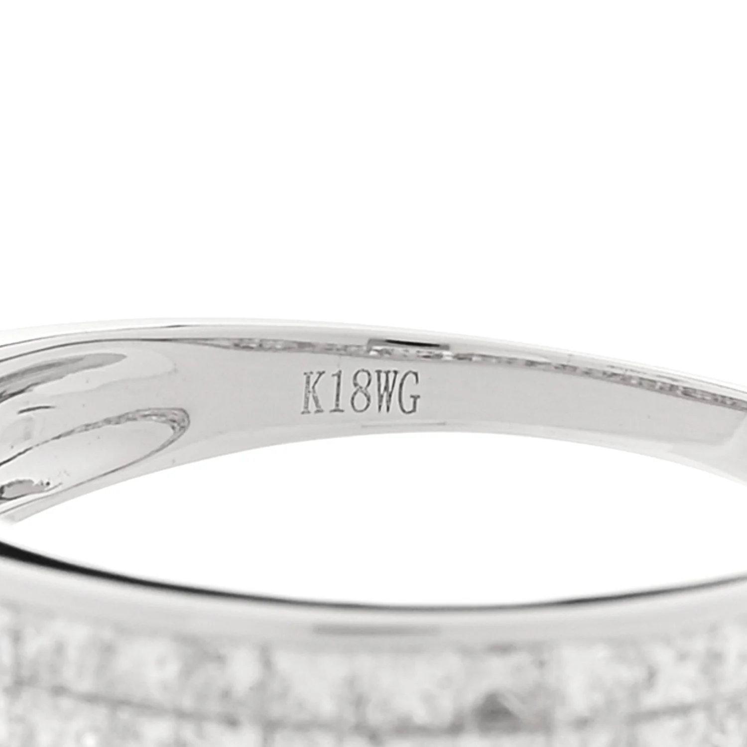 18K White Gold Diamond .80ctw Princess Cut Half Eternity Band Ring 52 6 - Image 9