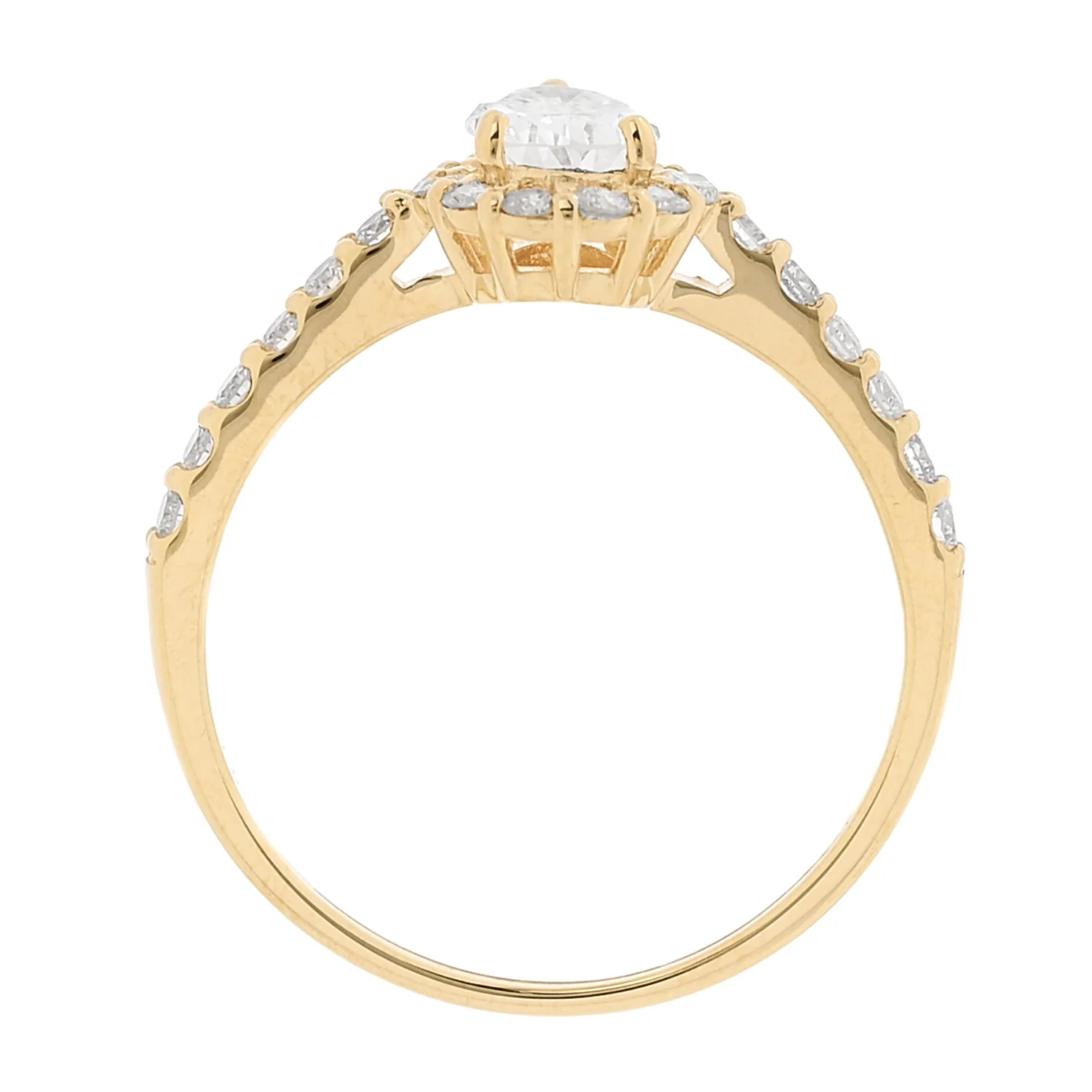 18K Yellow Gold Diamond .53ctw Pear Cut Engagement Ring 53 6.25 - Image 5