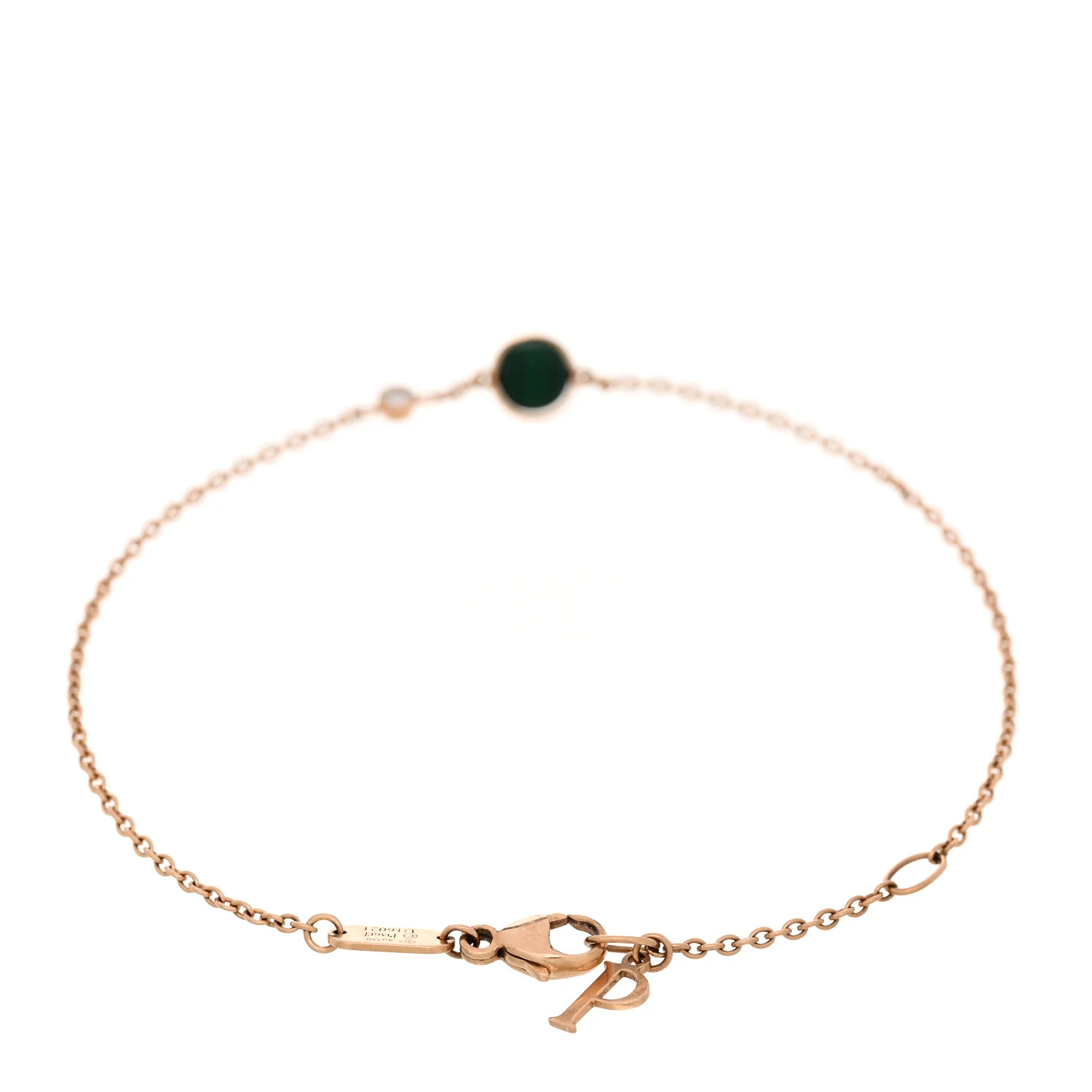 18K Rose Gold Malachite Diamond Possession Bracelet - Image 2