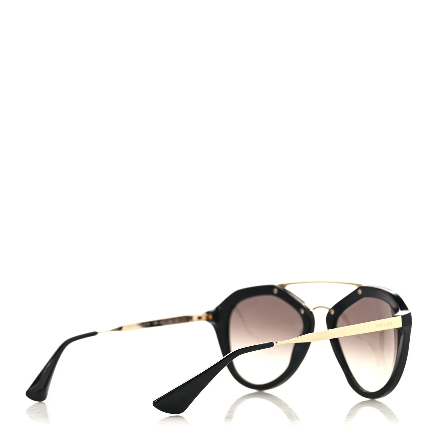 Acetate Metal Cinema Sunglasses SPR 12Q Black - Image 4