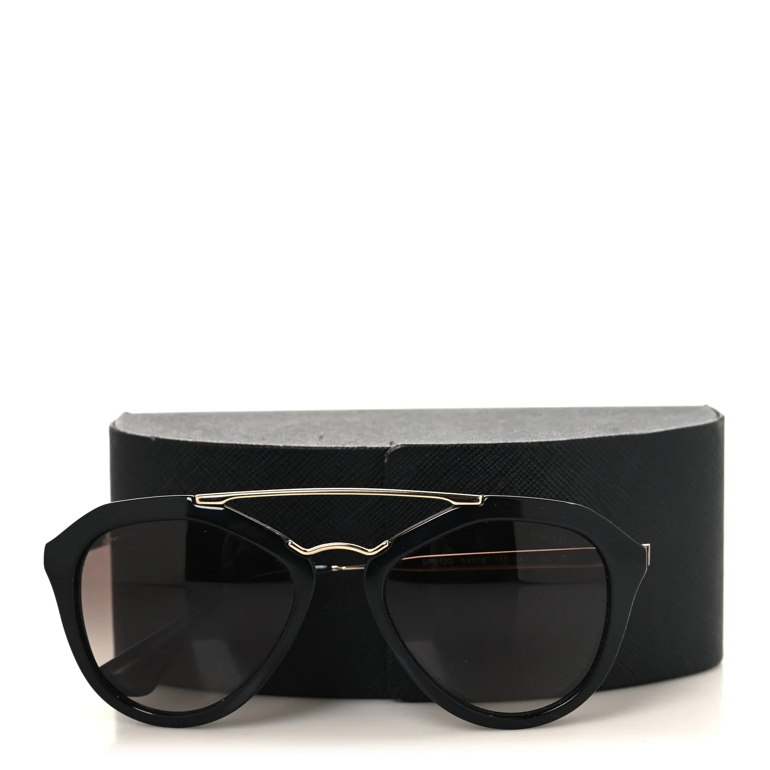 Acetate Metal Cinema Sunglasses SPR 12Q Black - Image 7