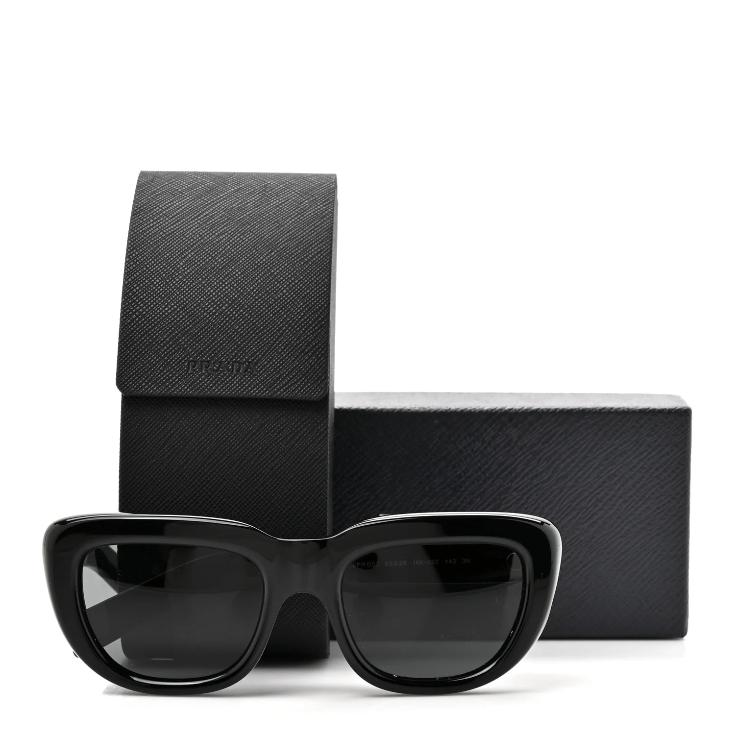 Acetate Rectangular Sunglasses SPR D07 Black - Image 8