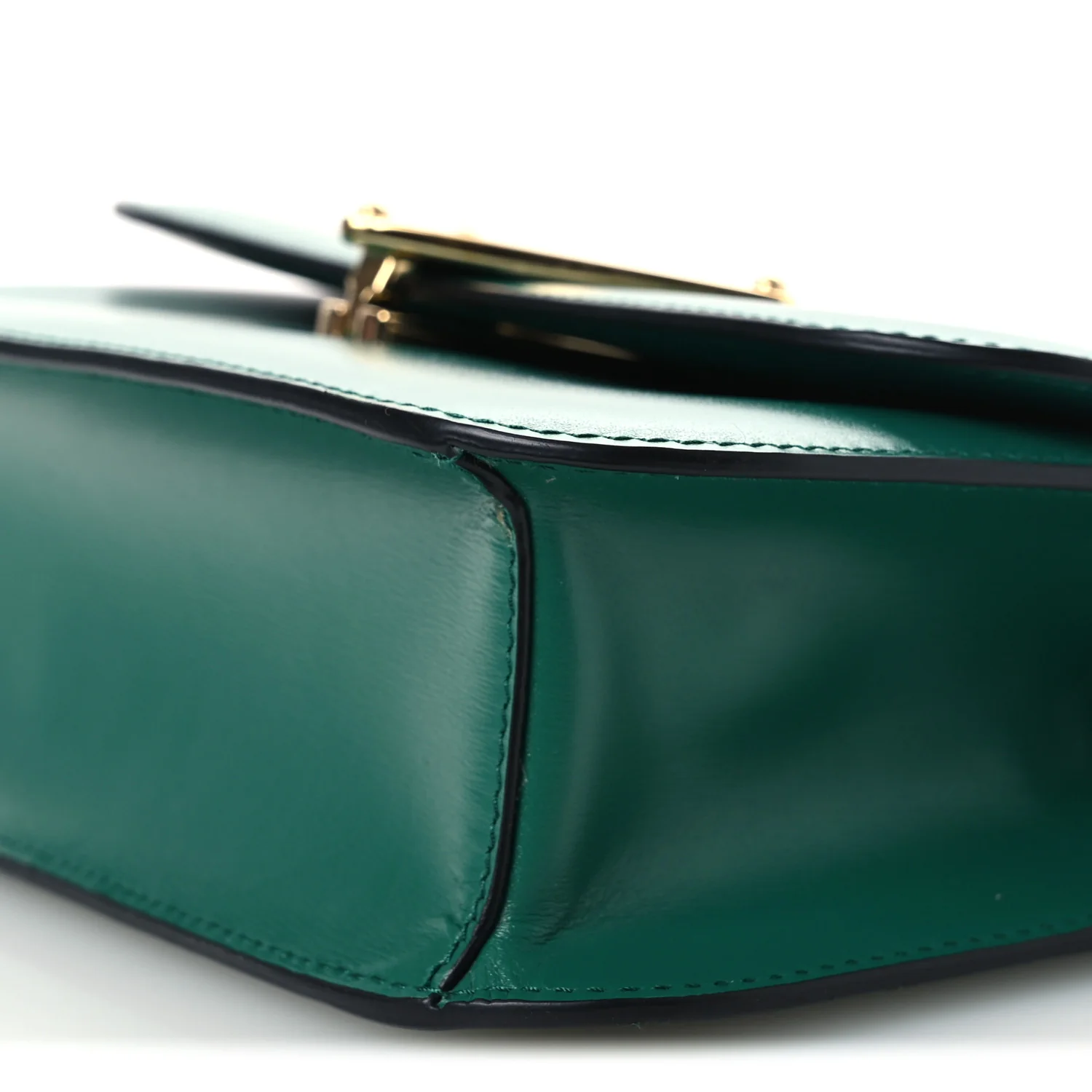 Box Calfskin Triangle Embleme Flap Shoulder Bag Assenzio - Image 10