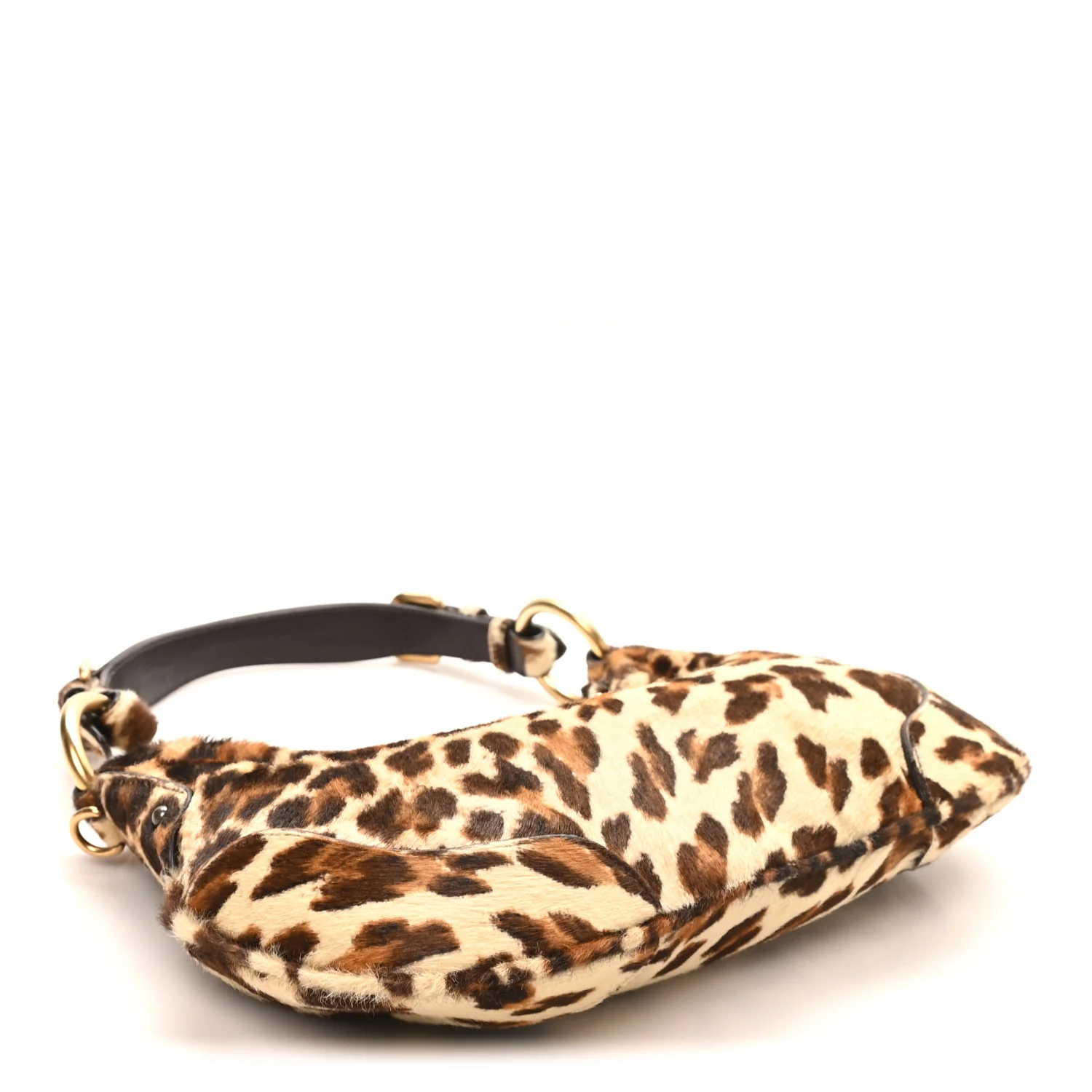 Calf Hair Leopard Print Shoulder Bag Avorio - Image 4