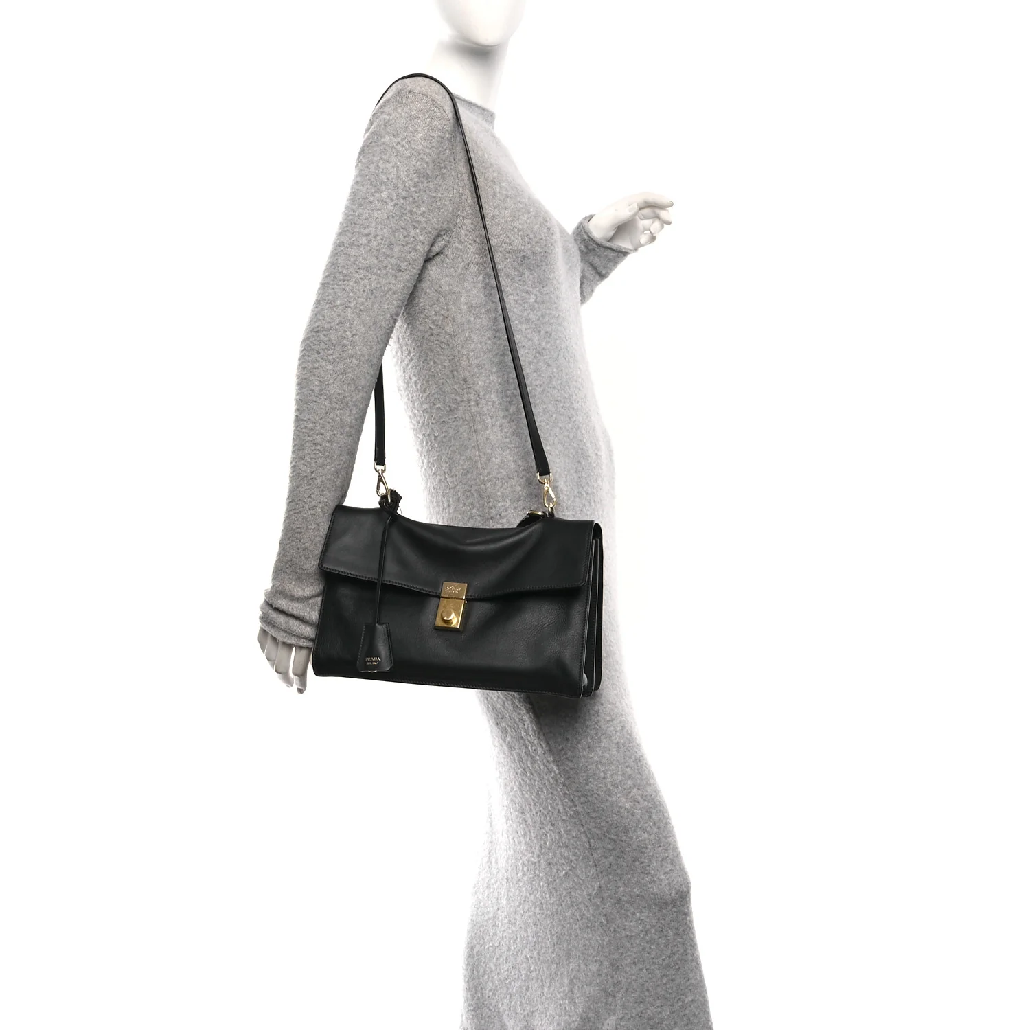 Calfskin Medium Soft Sound Shoulder Bag Black - Image 2