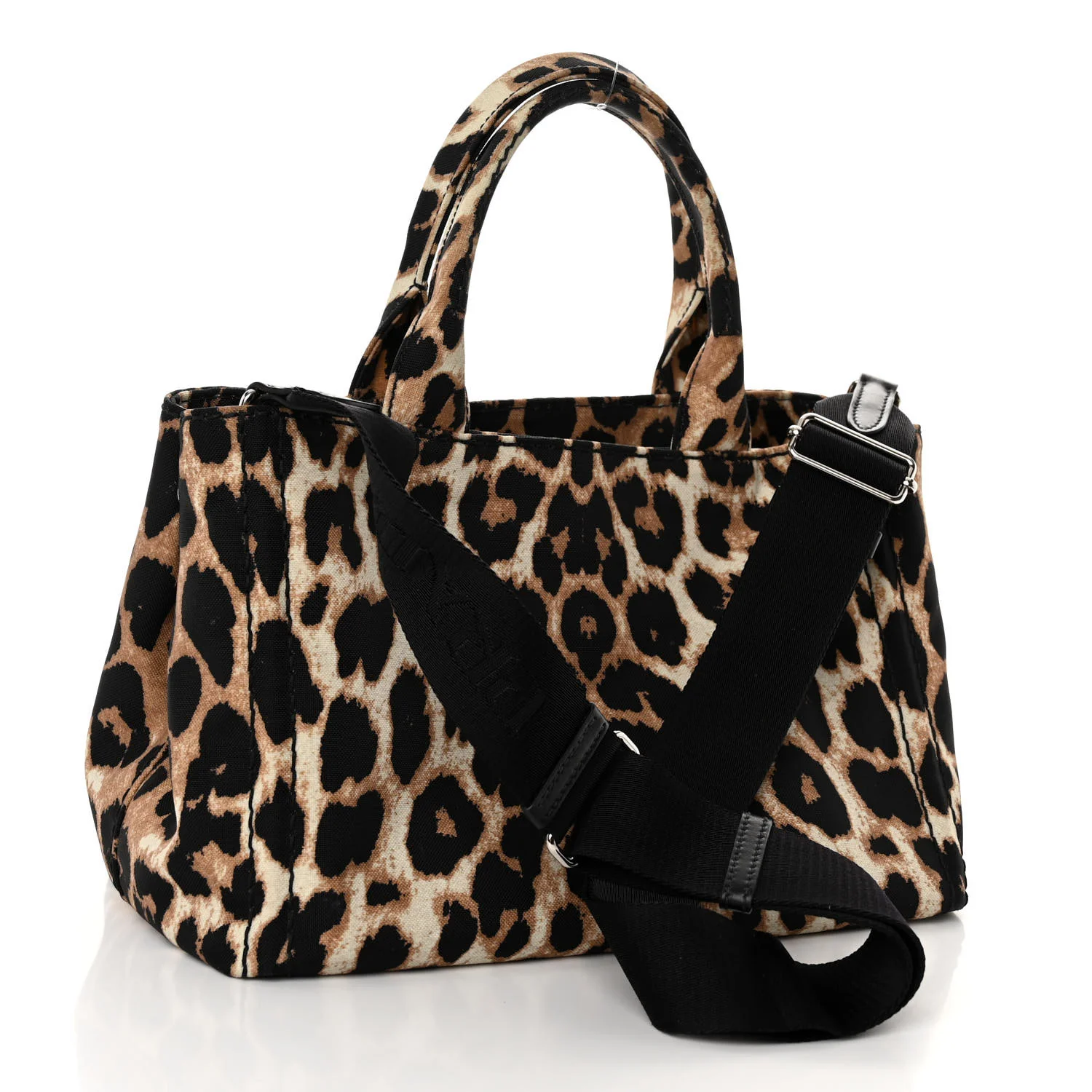 Canapa Stampada Leopard Small Tote Avorio - Image 3