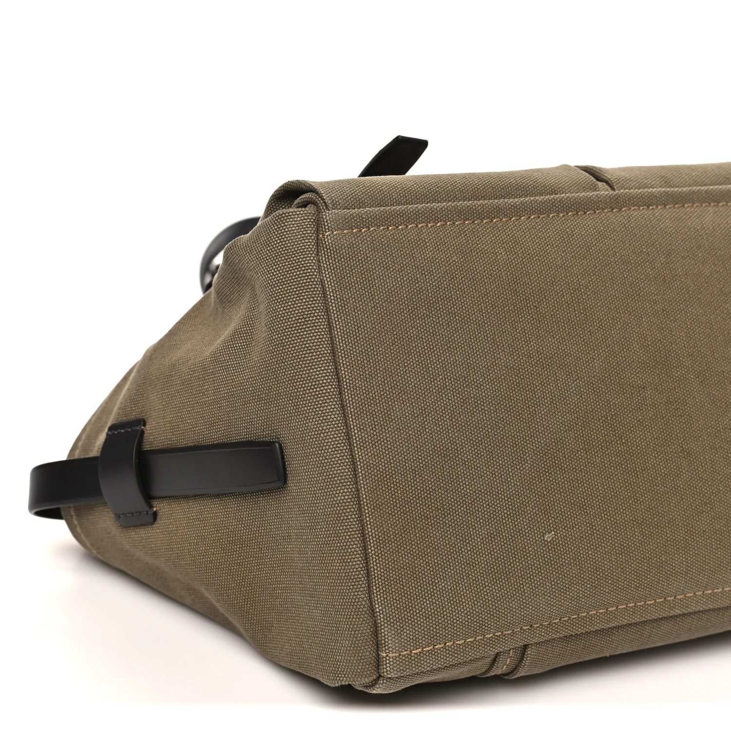 Canvas Calfskin Large Route Shoulder Bag Forest Green - Image 7