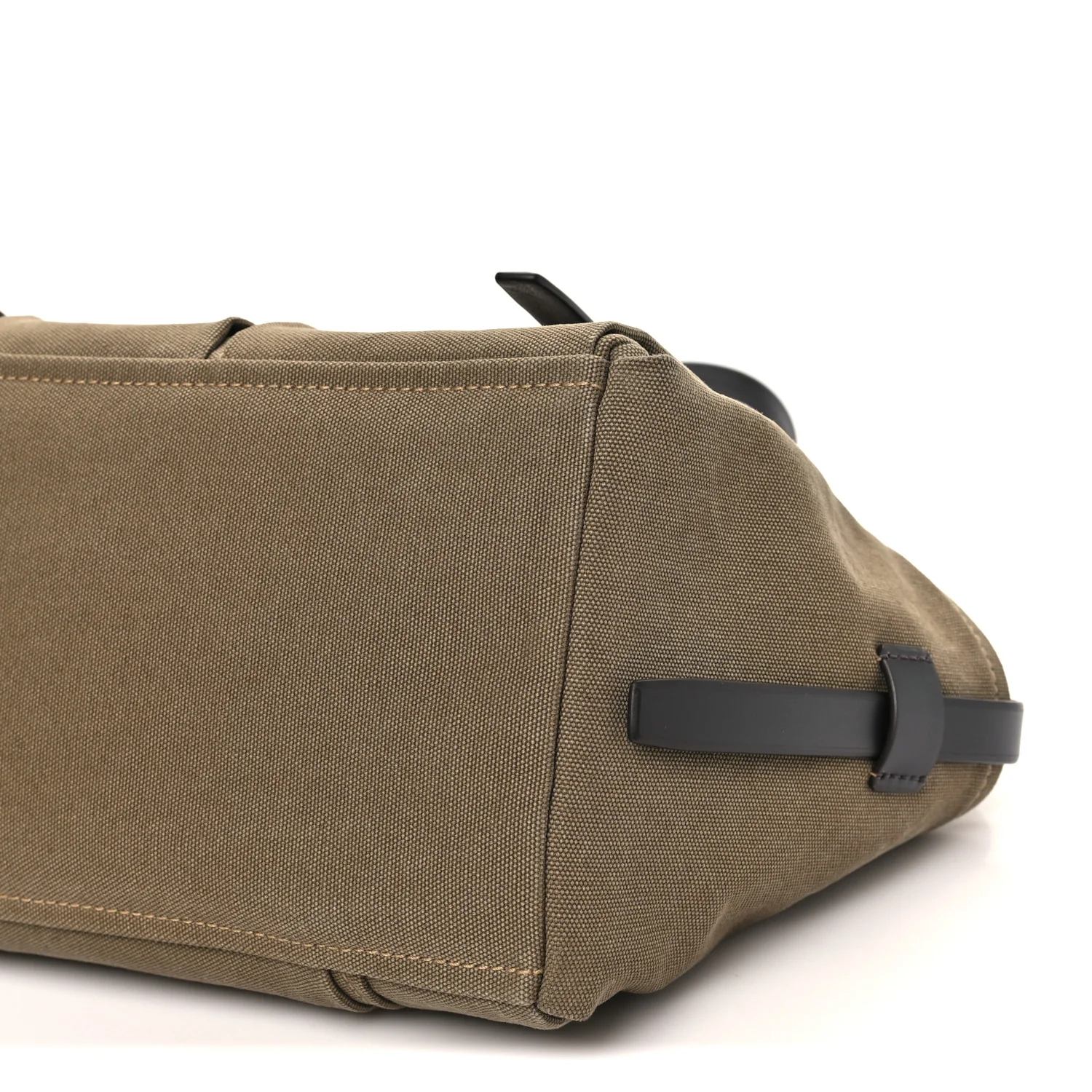 Canvas Calfskin Large Route Shoulder Bag Forest Green - Image 8