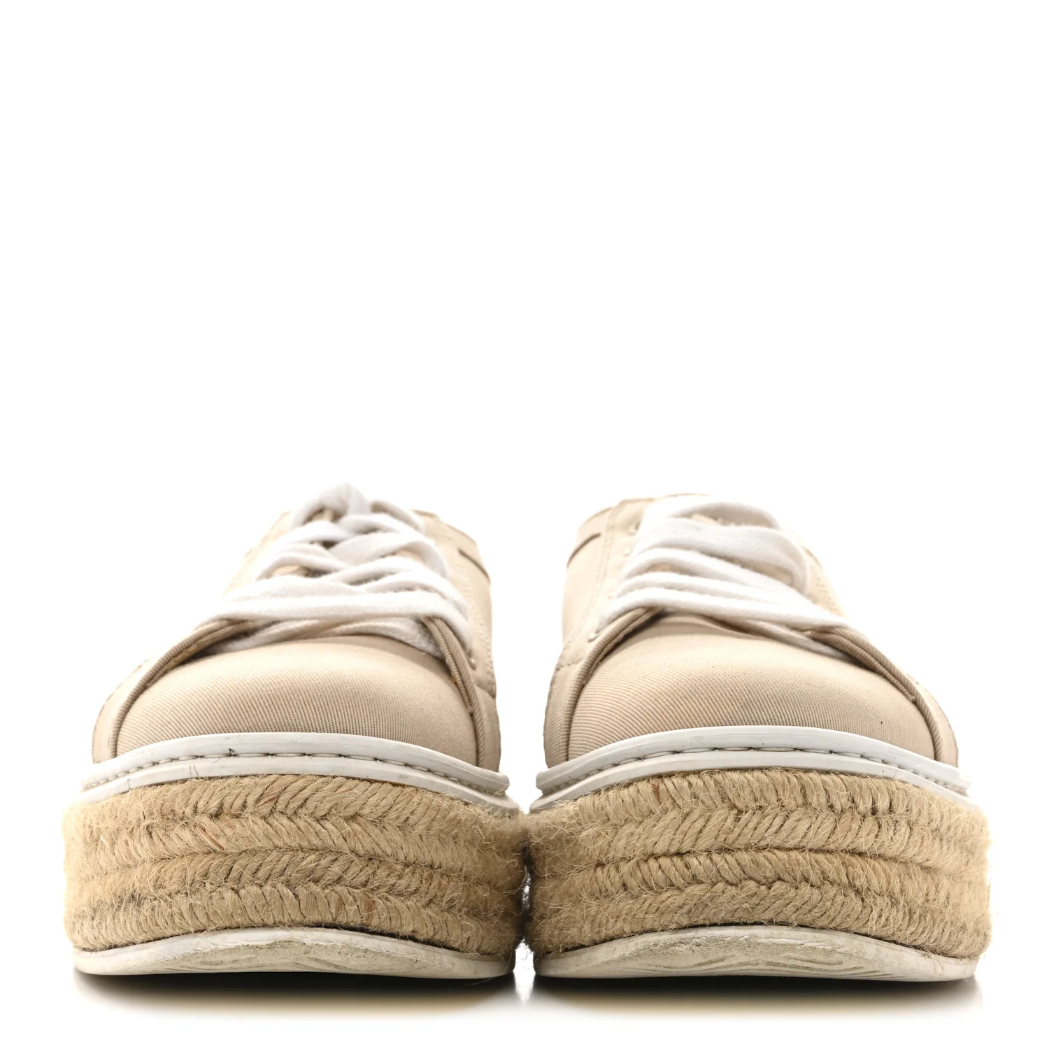 Canvas Gabardine Espadrille 45mm Platform Sneakers 37.5 Corda - Image 3