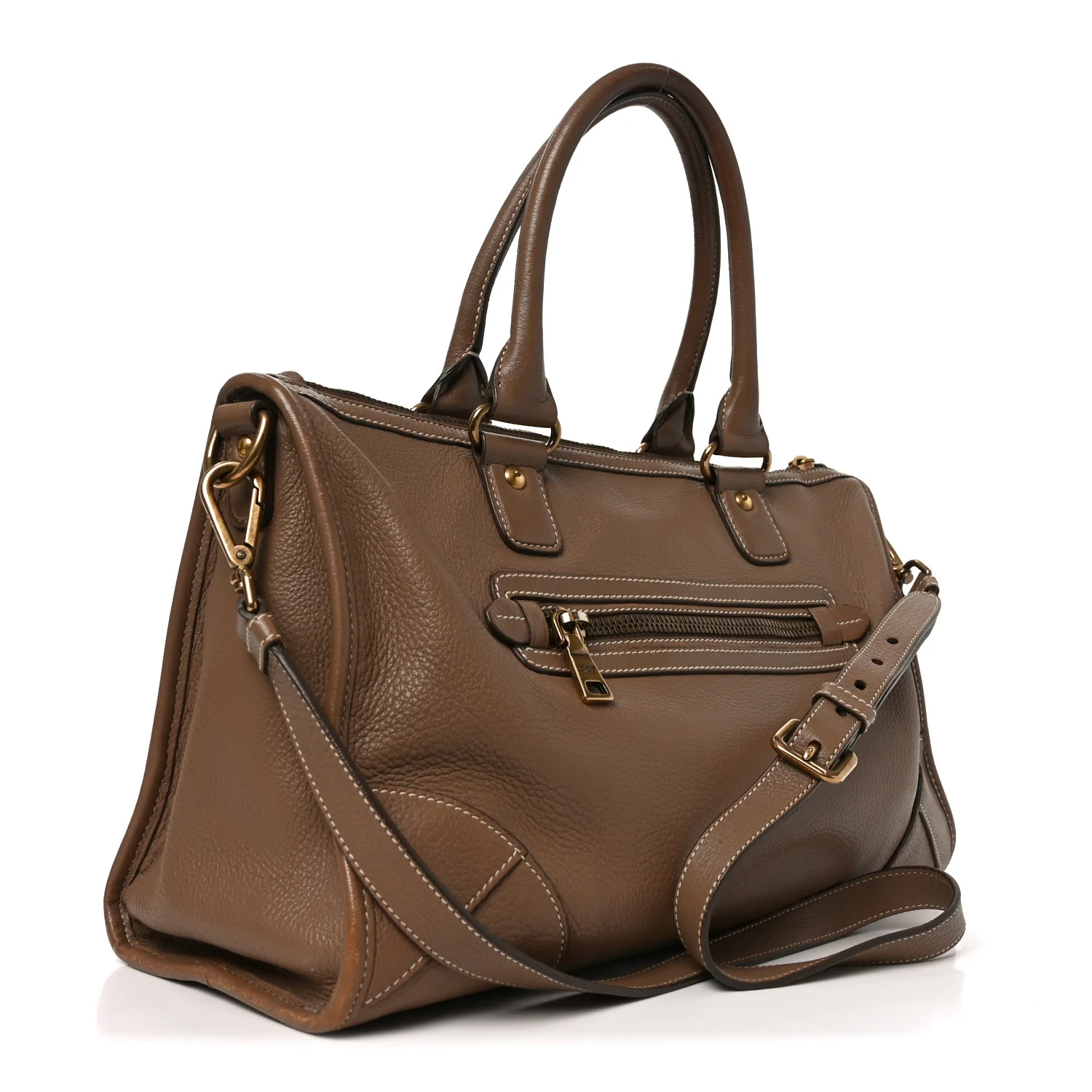 Cervo Deerskin Shopping Satchel Visone - Image 3