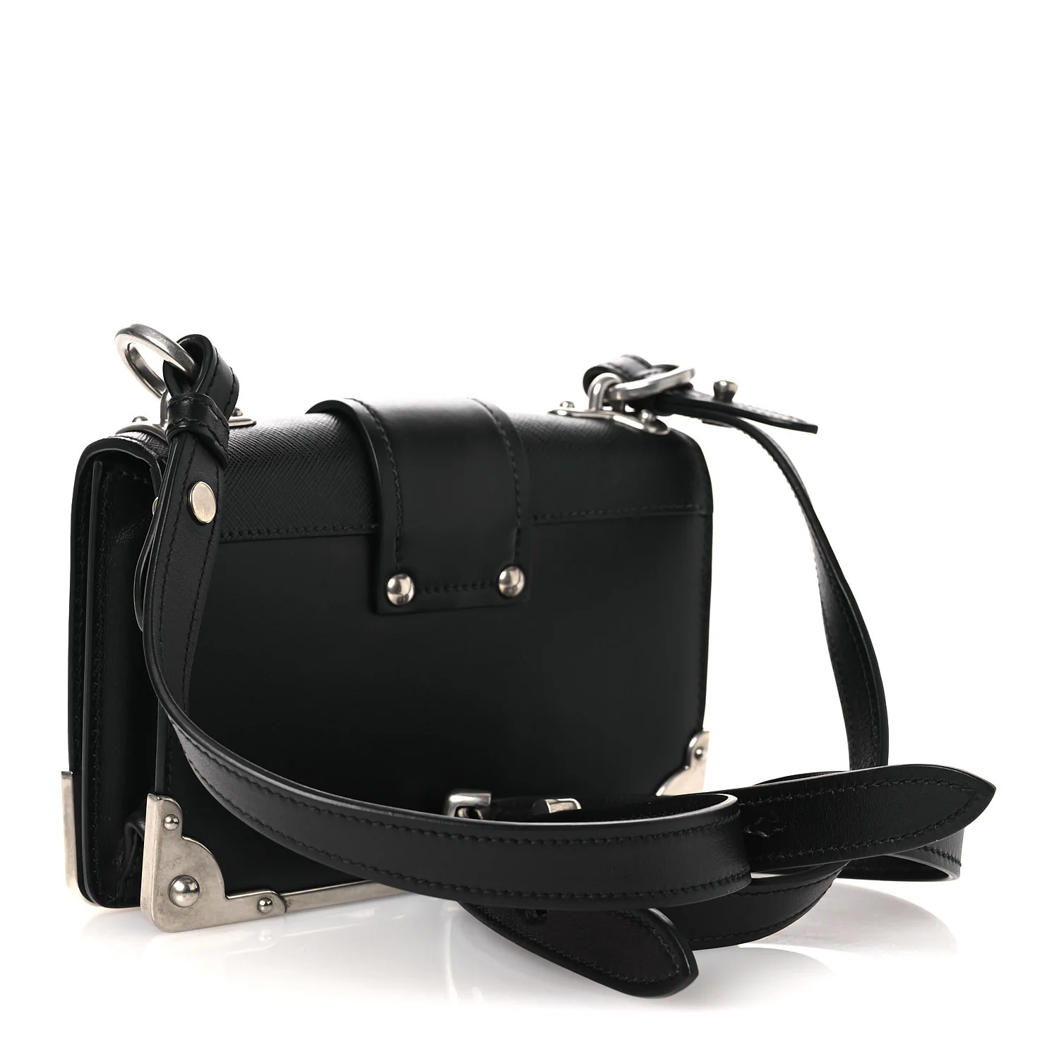 Crystal City Calf Saffiano Cahier Shoulder Bag Black - Image 3
