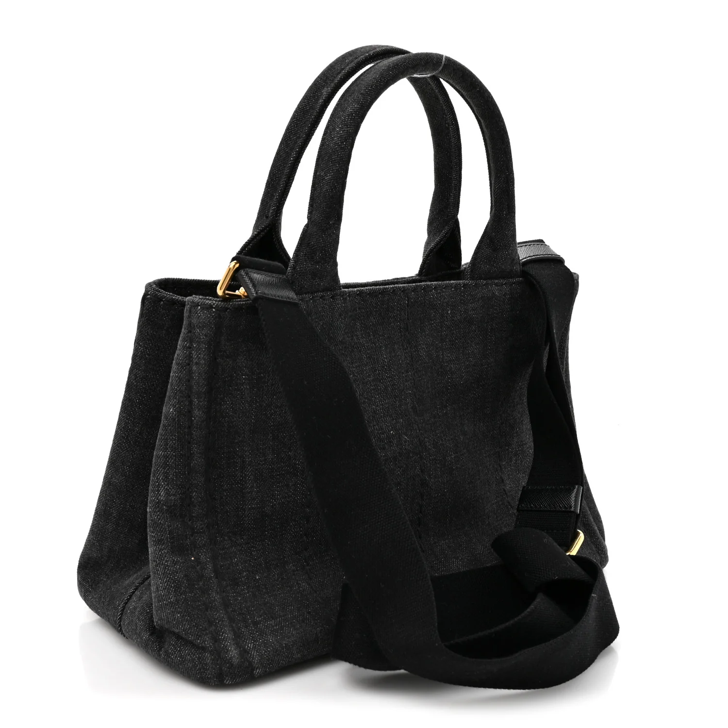 Denim Small Logo Tote Black - Image 3