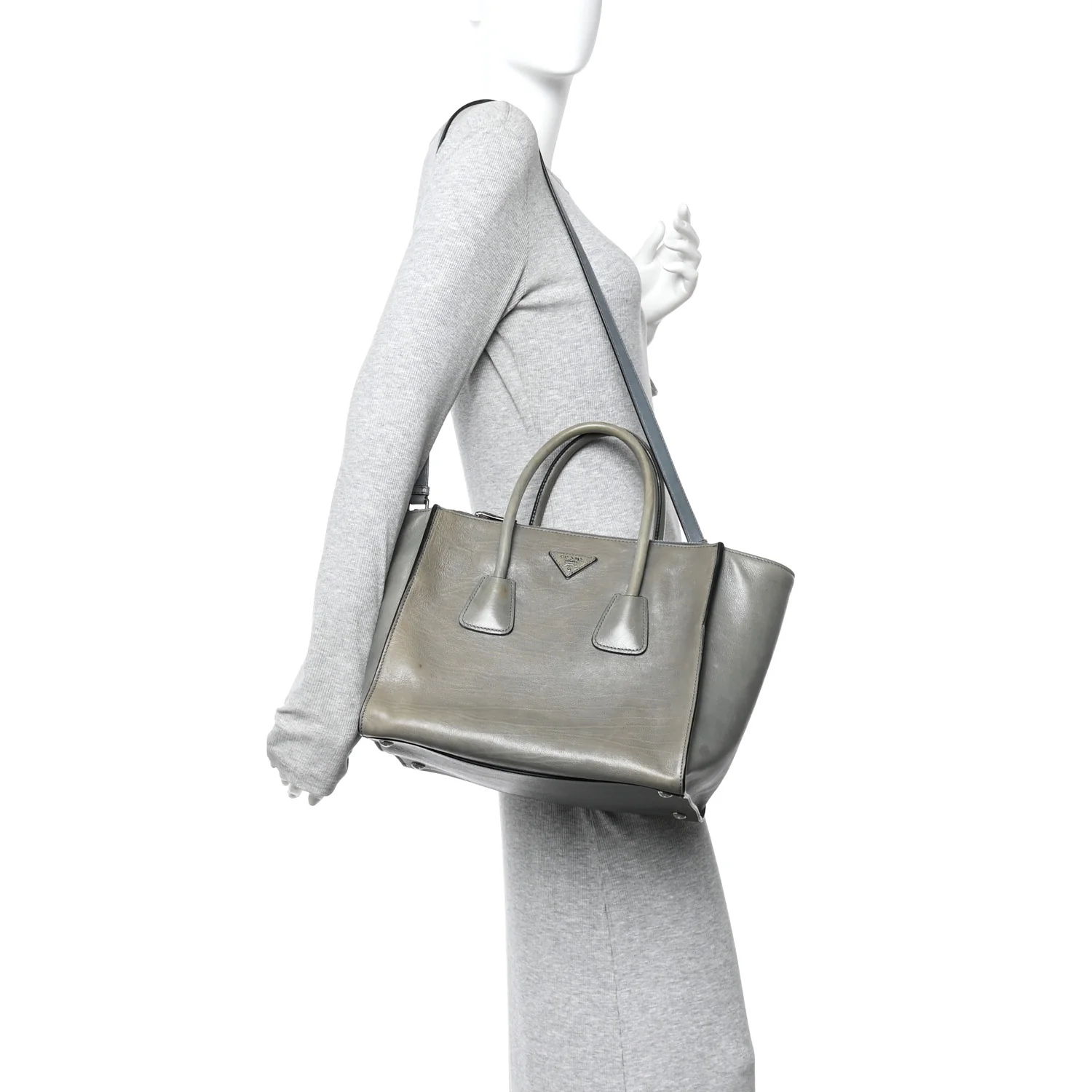 Glace Calf Twin Pocket Tote Marine - Image 2