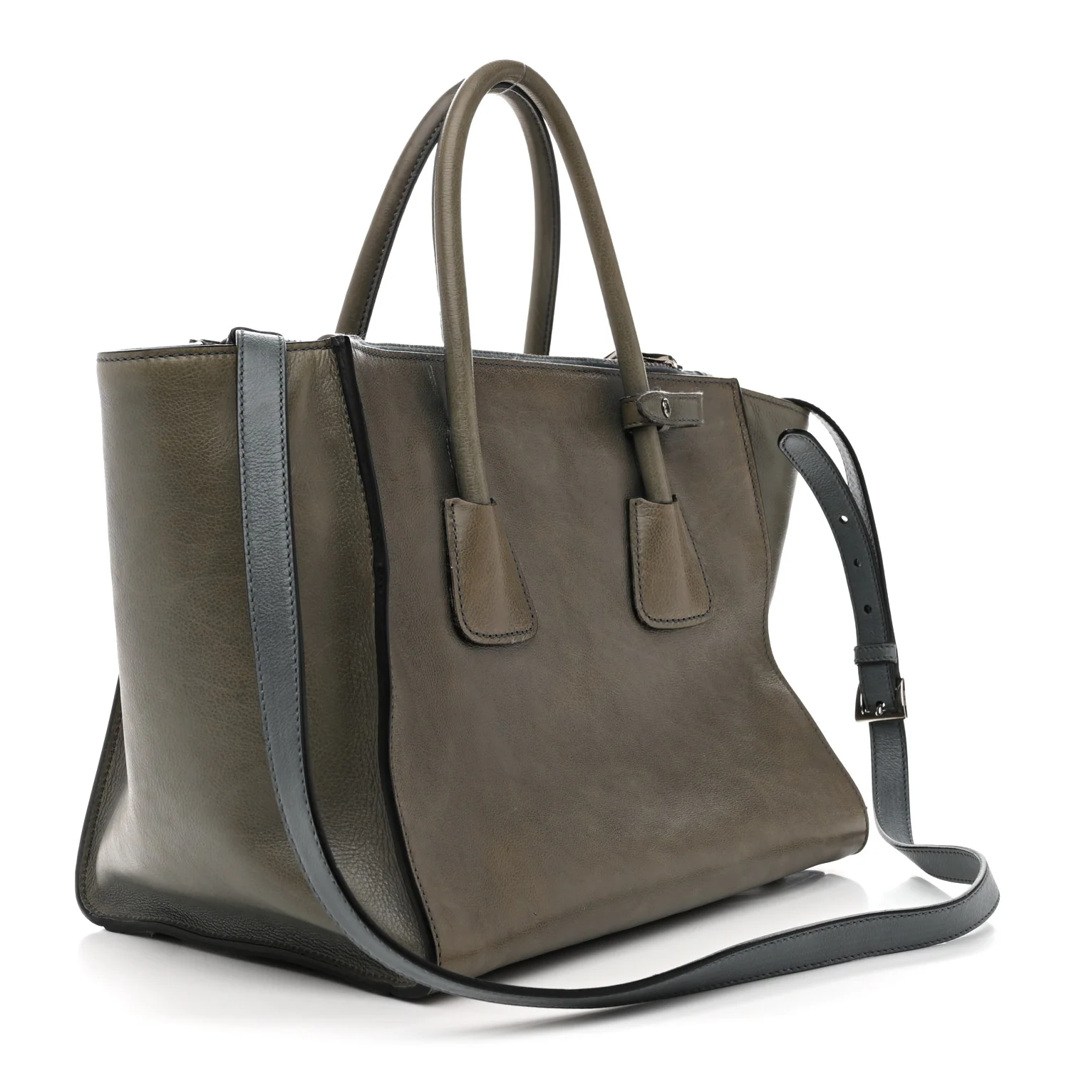 Glace Calf Twin Pocket Tote Marine - Image 3