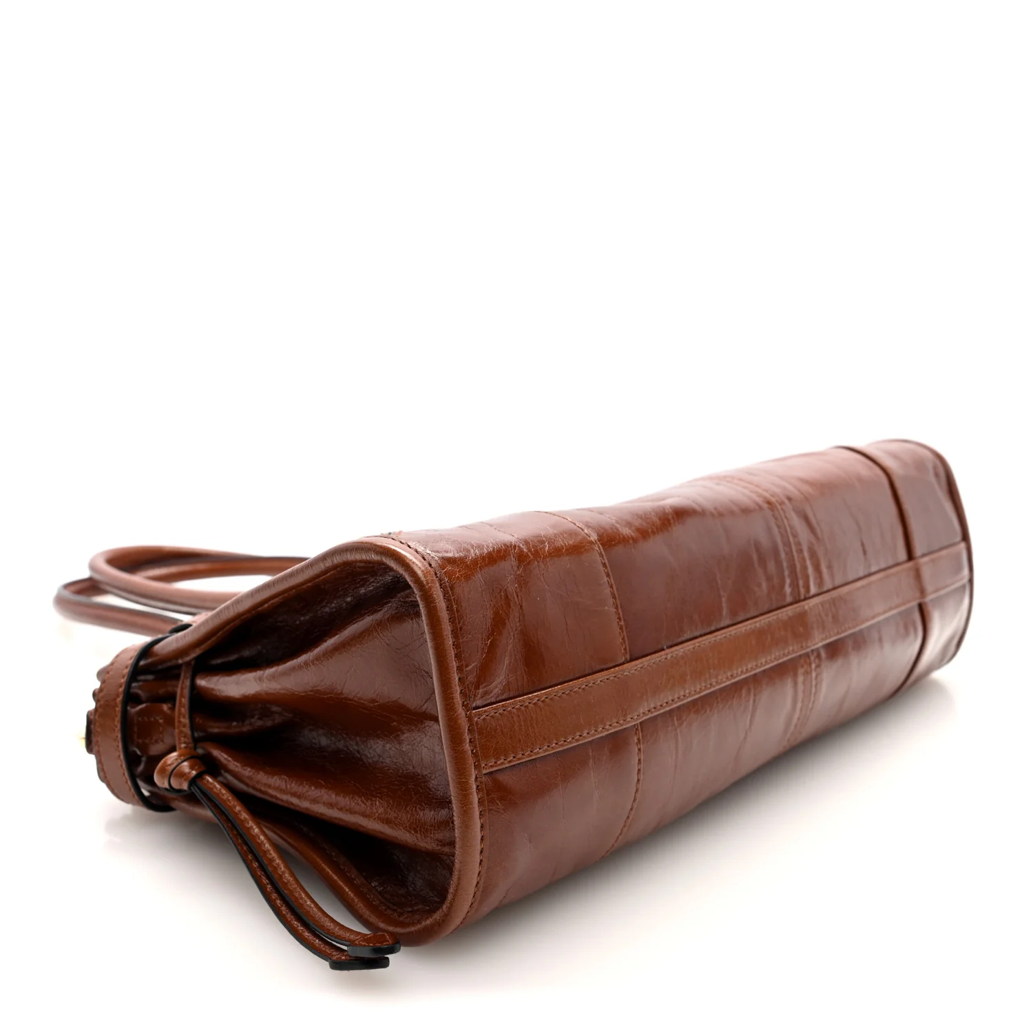 Glossy Calfskin Triangle Medium Bonnie Shoulder Bag Palisander - Image 4