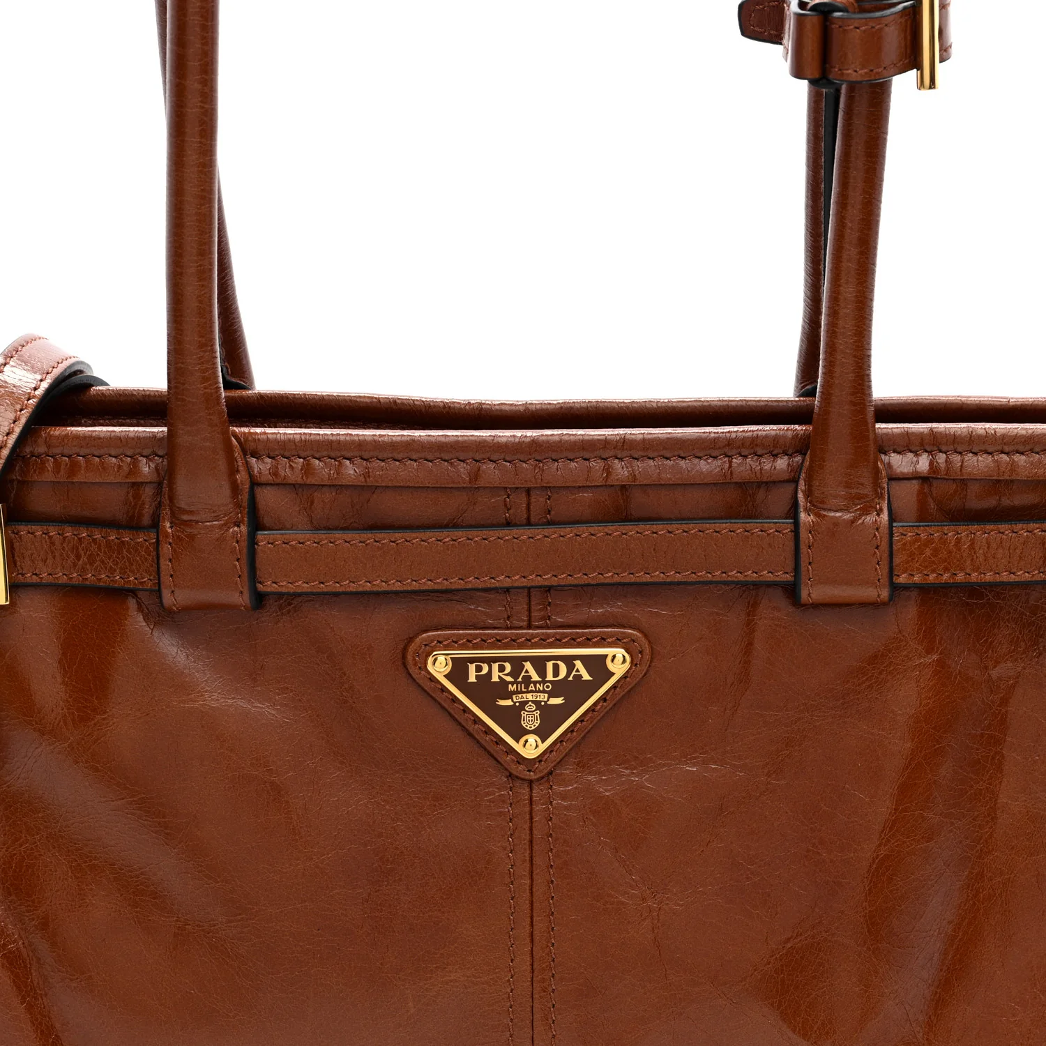 Glossy Calfskin Triangle Medium Bonnie Shoulder Bag Palisander - Image 7
