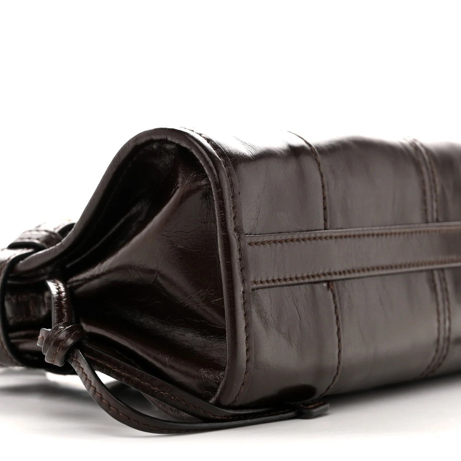 Glossy Calfskin Triangle Mini Bonnie Shoulder Bag Moro - Image 9