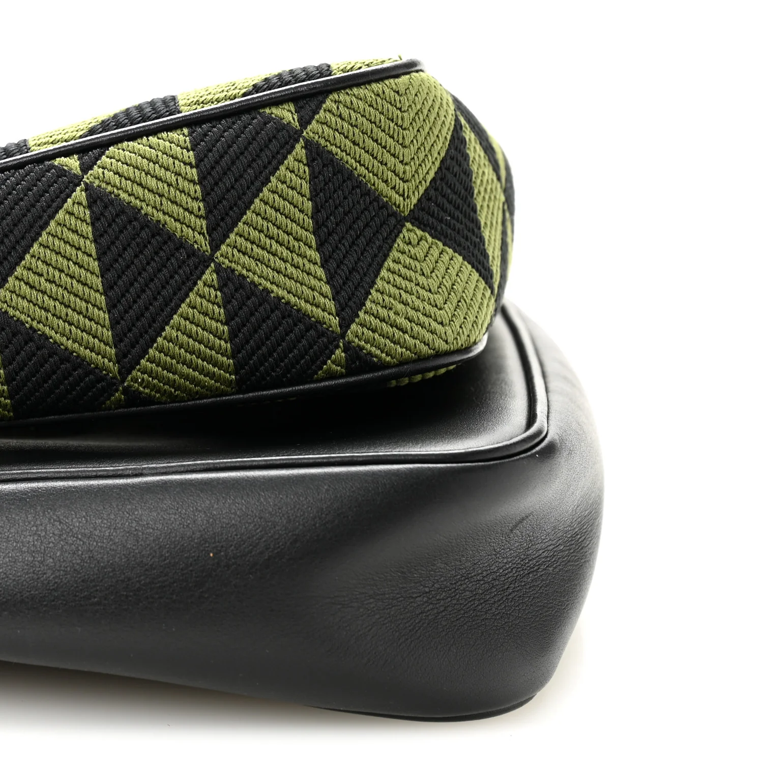 Jacquard Calfskin Triangolo Symbole Embroidered Mini Triangle Double Bag Black Edera - Image 10
