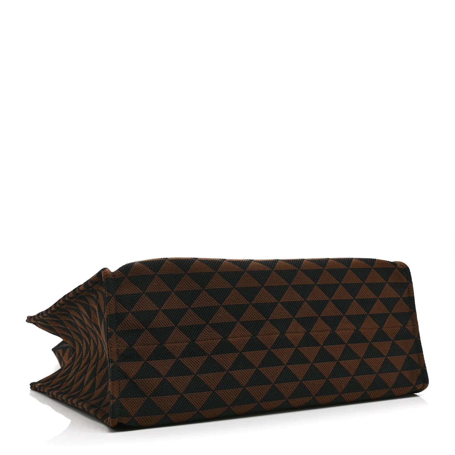 Jacquard Saffiano Triangolo Symbole Embroidered Shopping Tote Black Corda - Image 4