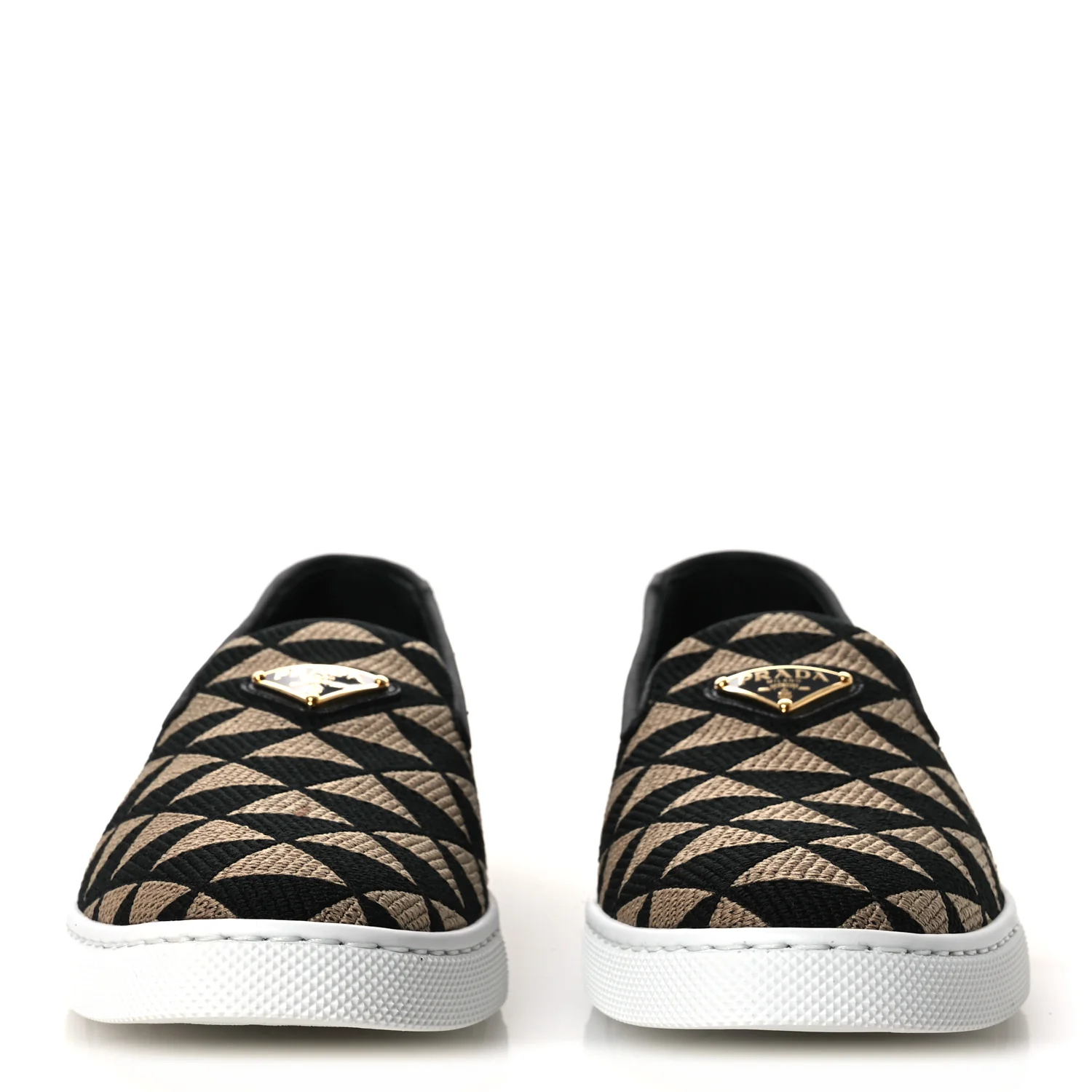 Jacquard Trianglolo Symbole Embroidered Metal Triangle Logo Slip On Sneakers 36.5 Corda Black - Image 3