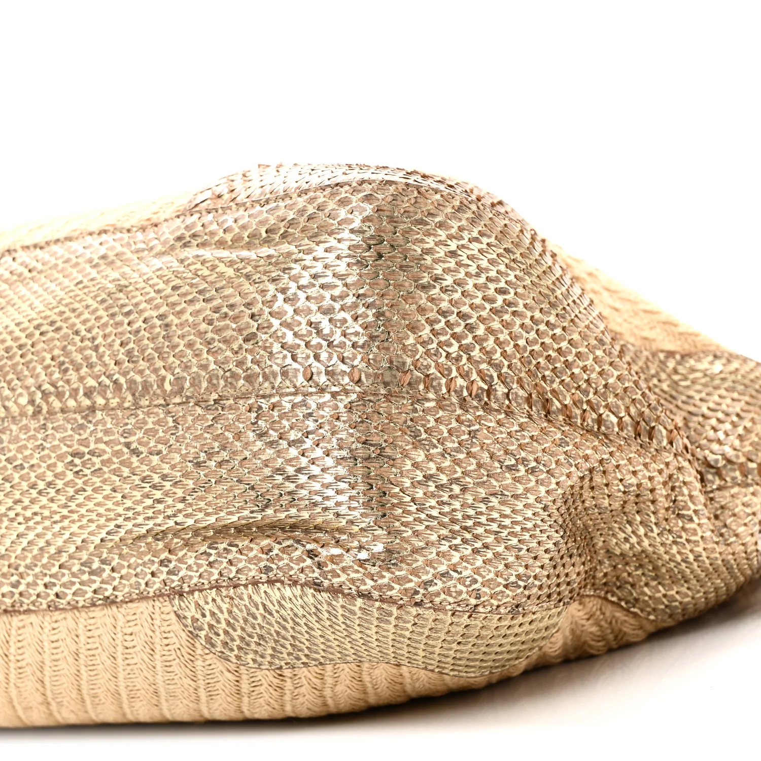 Jute Snakeskin Tote Oro - Image 9