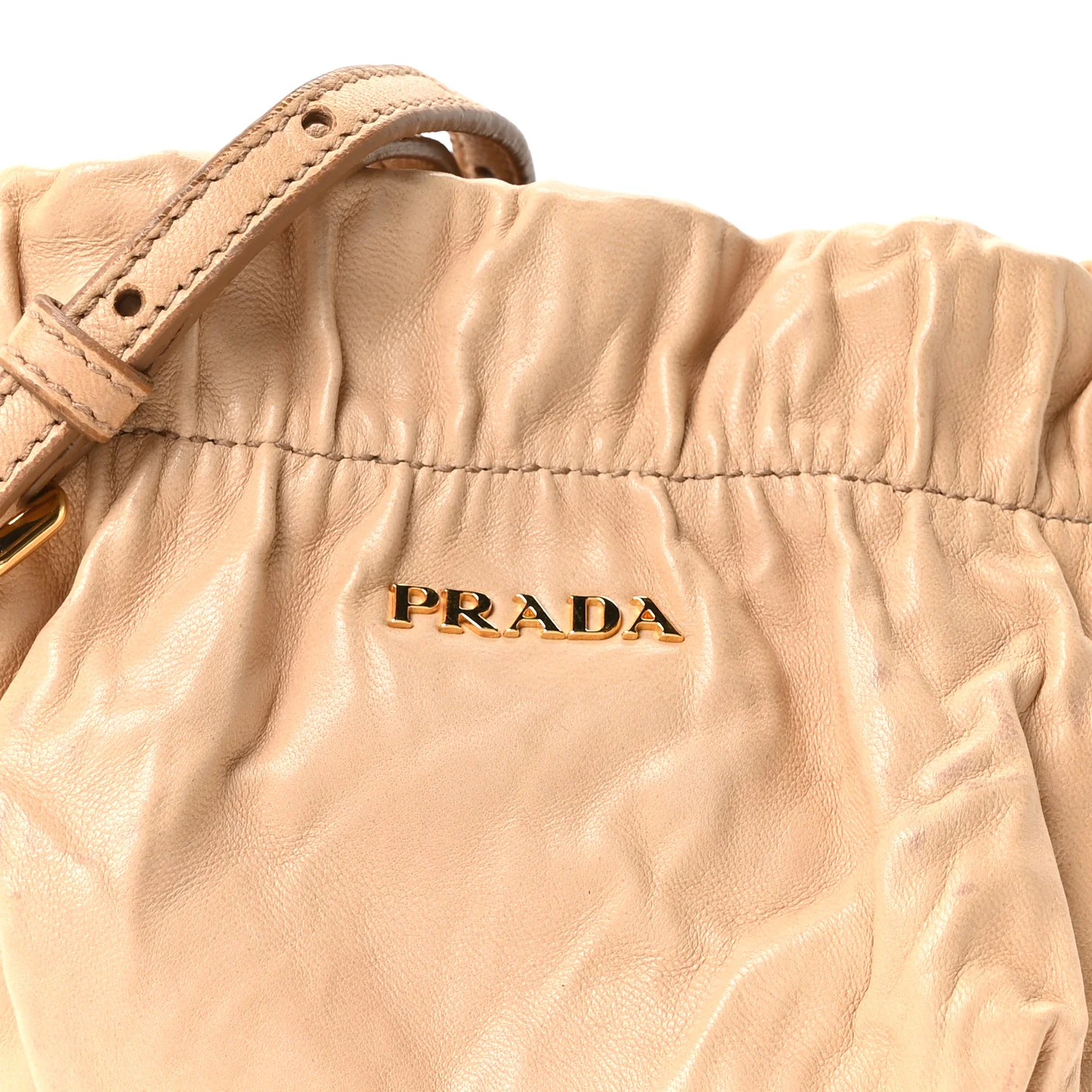 Nappa Antique Bucket Bag Beige - Image 7