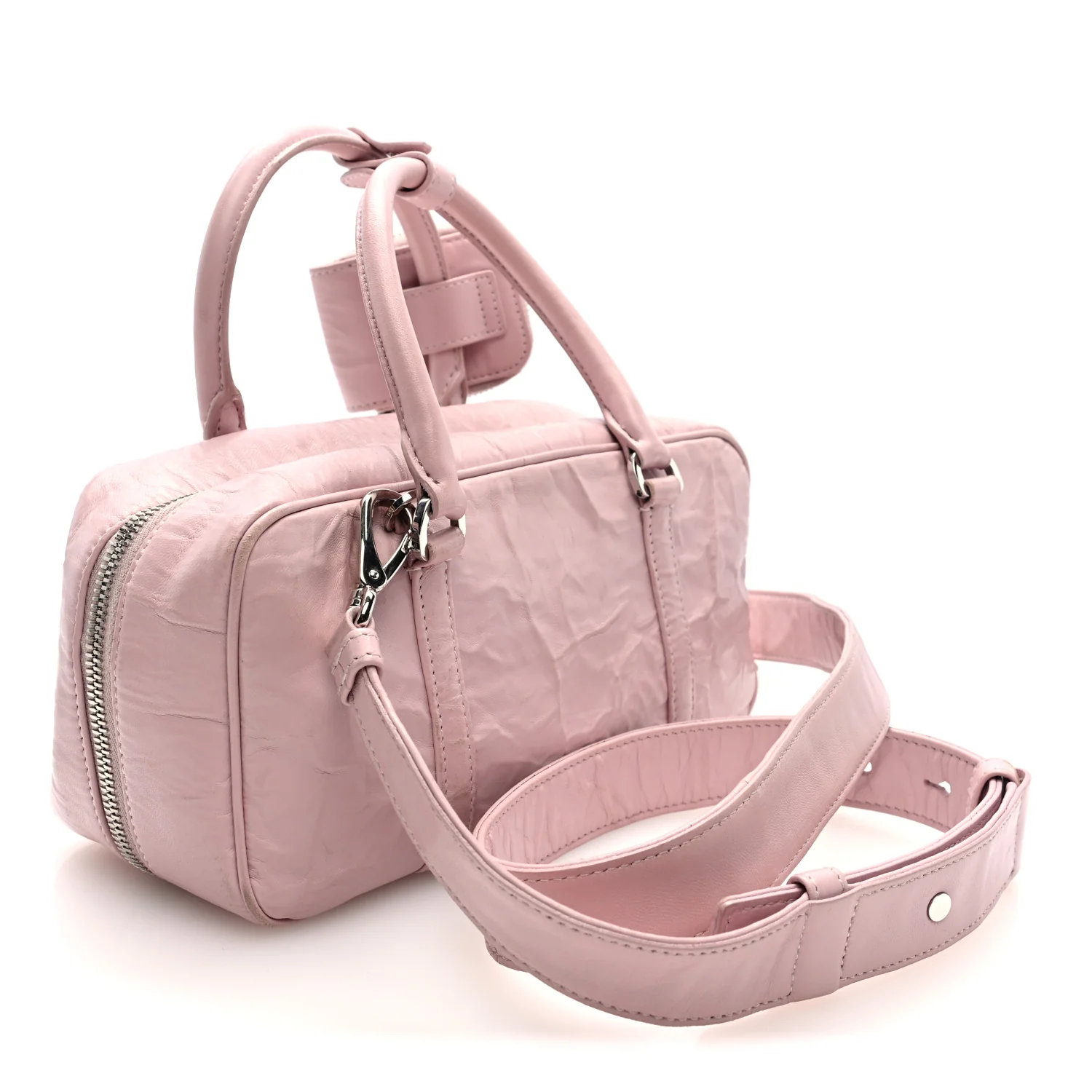 Nappa Antique Small Re-Edition 2001 Two Handle Crossbody Bag Alabastro - Image 3