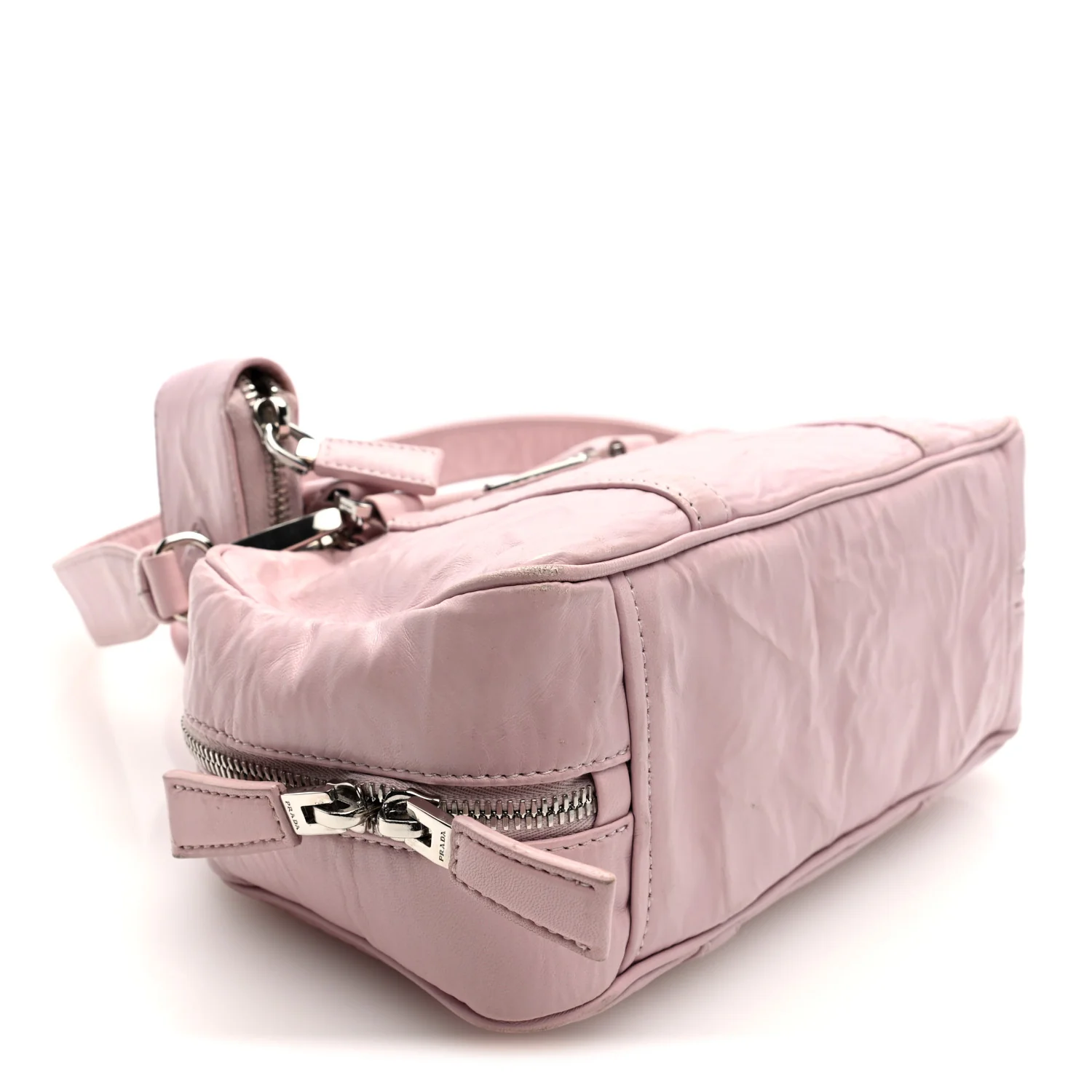 Nappa Antique Small Re-Edition 2001 Two Handle Crossbody Bag Alabastro - Image 4