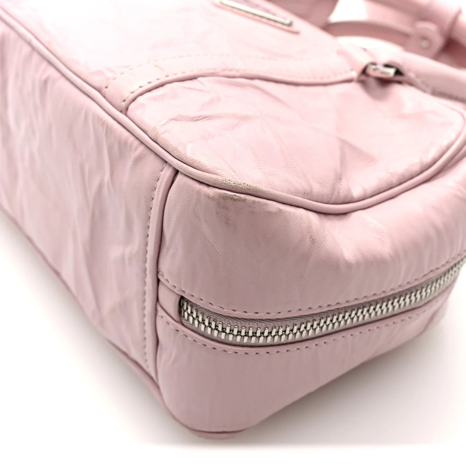 Nappa Antique Small Re-Edition 2001 Two Handle Crossbody Bag Alabastro - Image 9