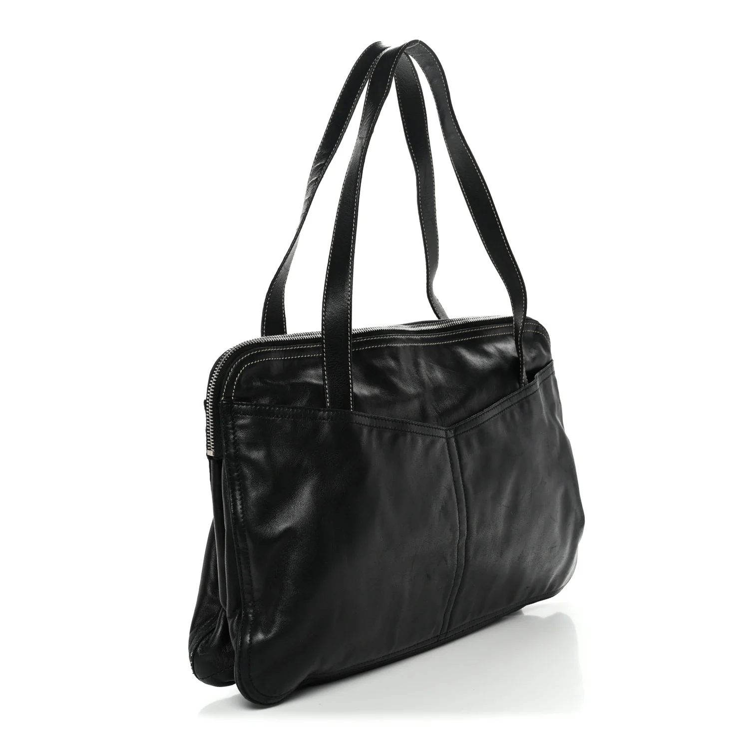 Nappa Pocket Satchel Black - Image 3